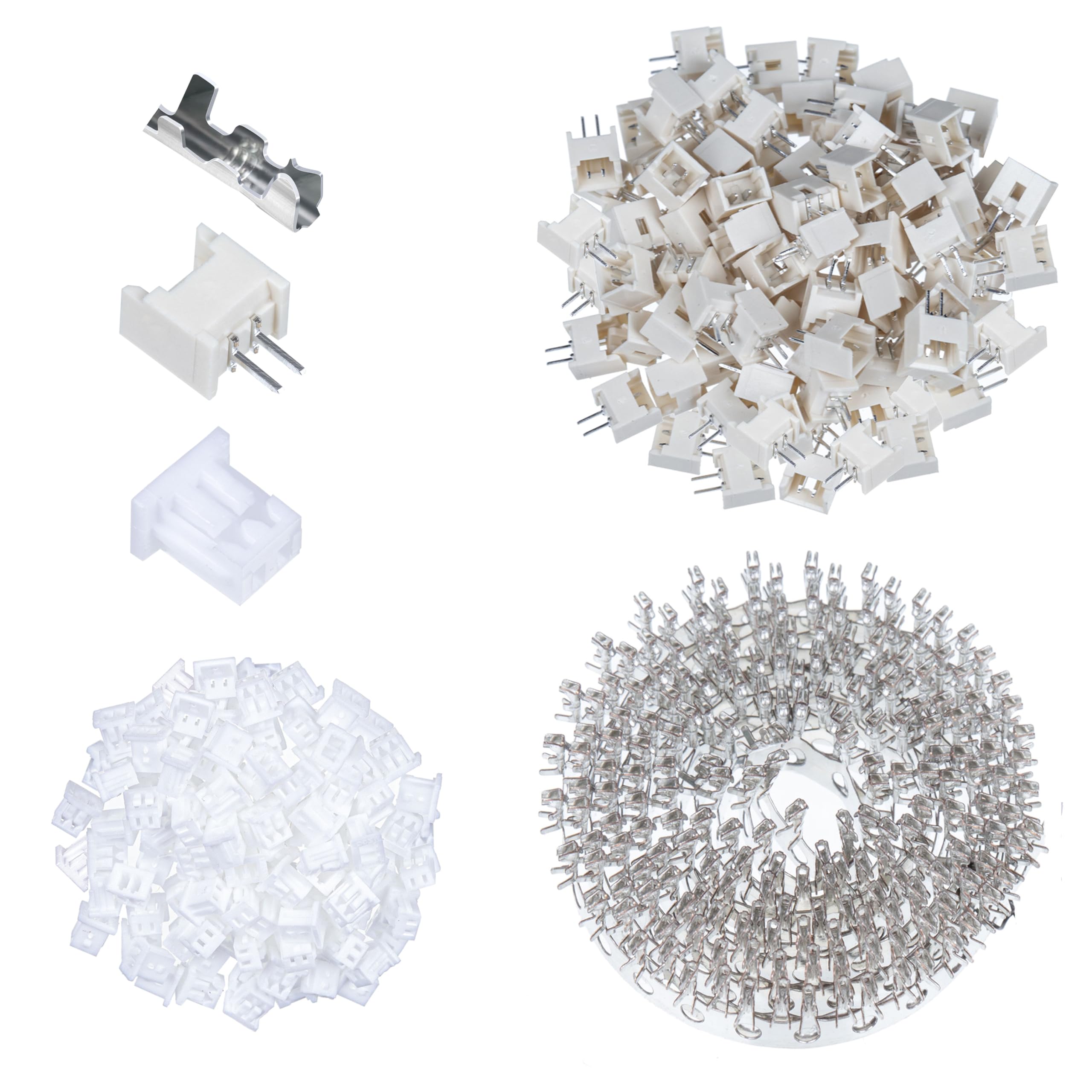 CQRobot 100 Sets/400 Pieces 1.25 mm Pitch 2-Pin Electronic Wire-to-Board Connector Adapter Cable Assembly Male Plugs, Female Sockets Housing and Crimp Terminal Kit Compatible with Molex Picoblade.