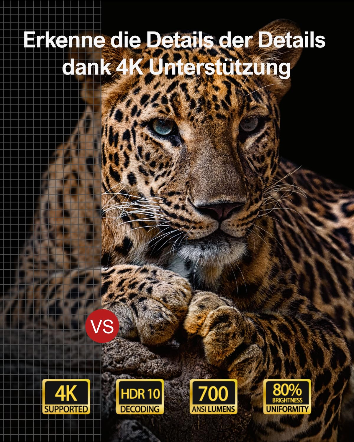ULTIMEA Beamer WiFi Bluetooth Auto Fokus/Keystone, 700ANSI 21000 Lux, Overheadprojektor 4K, unterstützt Full HD 1080P, Nativ, Heimkino, tragbarer Projektor für iOS Android Phone/TV Stick/Switch