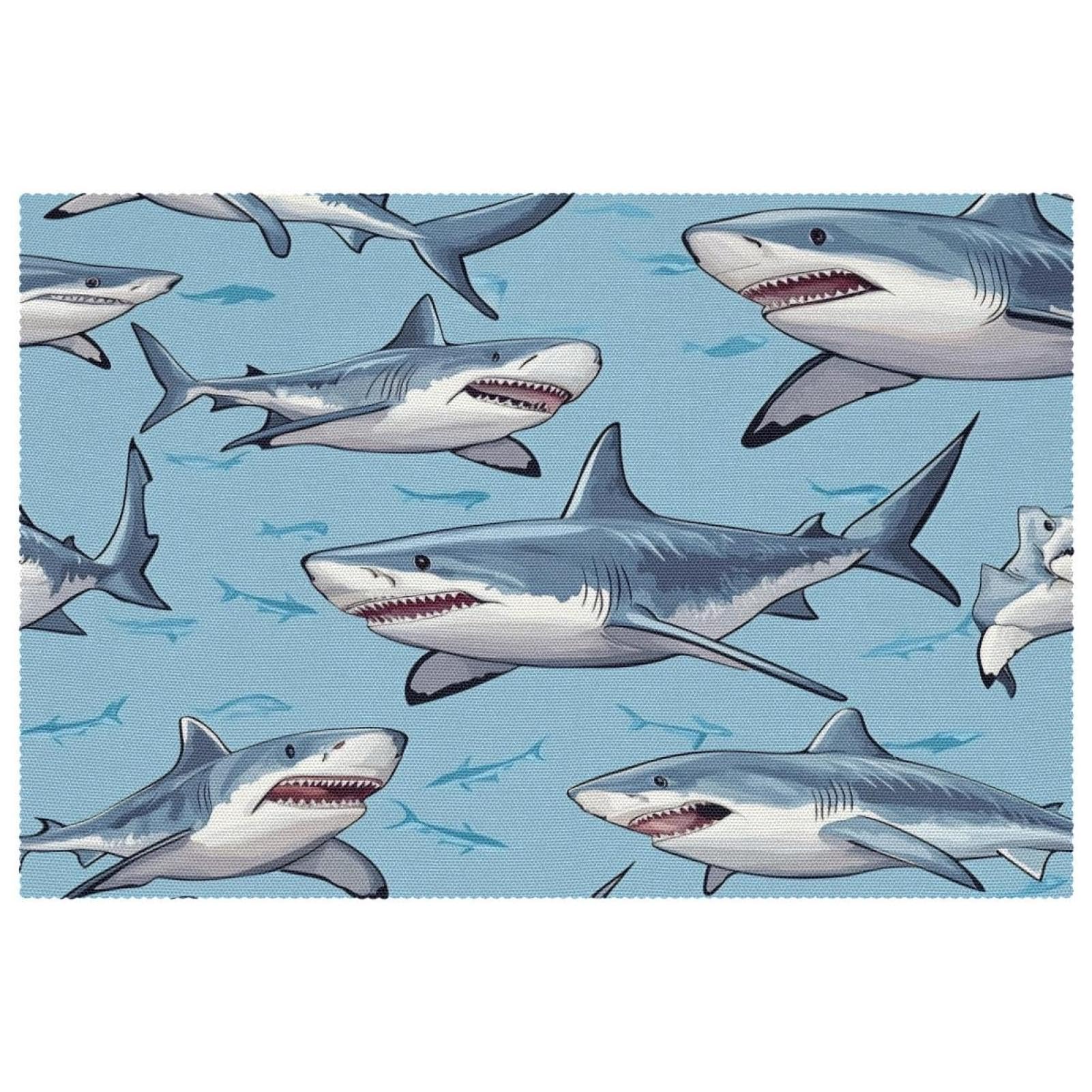Sets de table thermorésistants Shark Sea pour repas de famille sans taches et dîners conviviaux