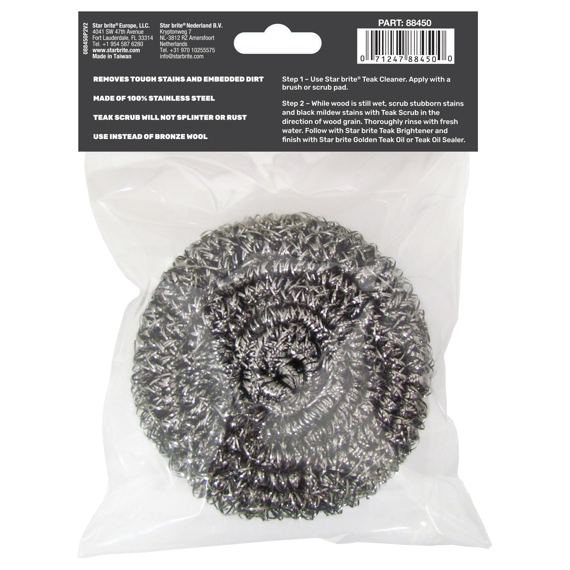 STAR BRITE Stainless Steel Teak Scrub - Refinish Wood Furniture & Teak (088450)