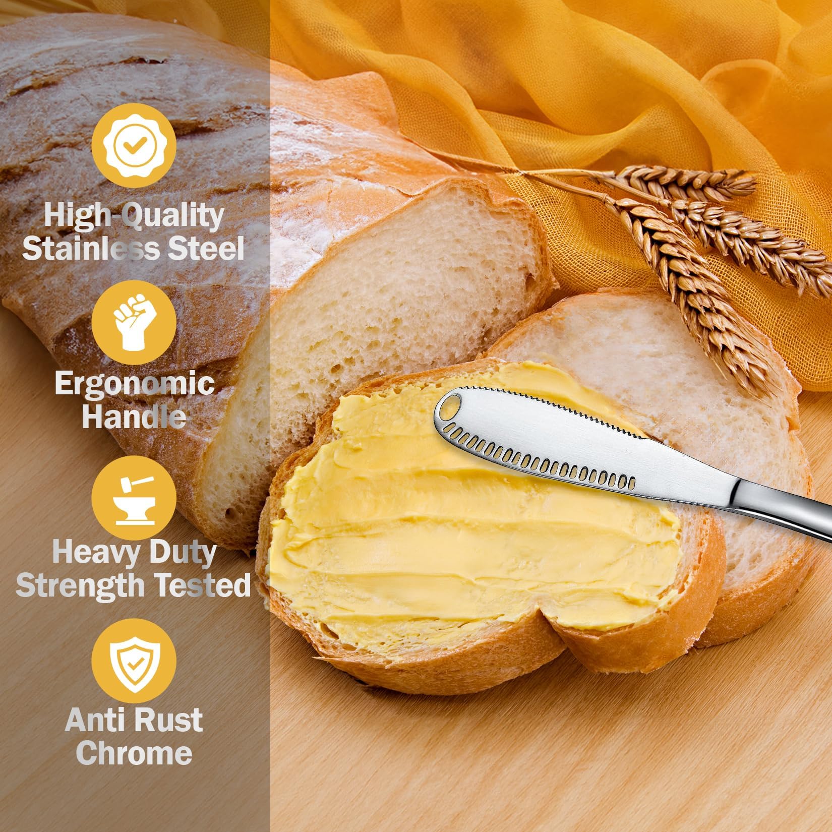 Cuchillo de Mantequilla,2 PCS 3 en 1 Esparcidores de Mantequilla de Acero Inoxidable Rallador de Crema Multiusos Utensilios de Cocina para Rebanar Pan Queso Y Cortar Crema