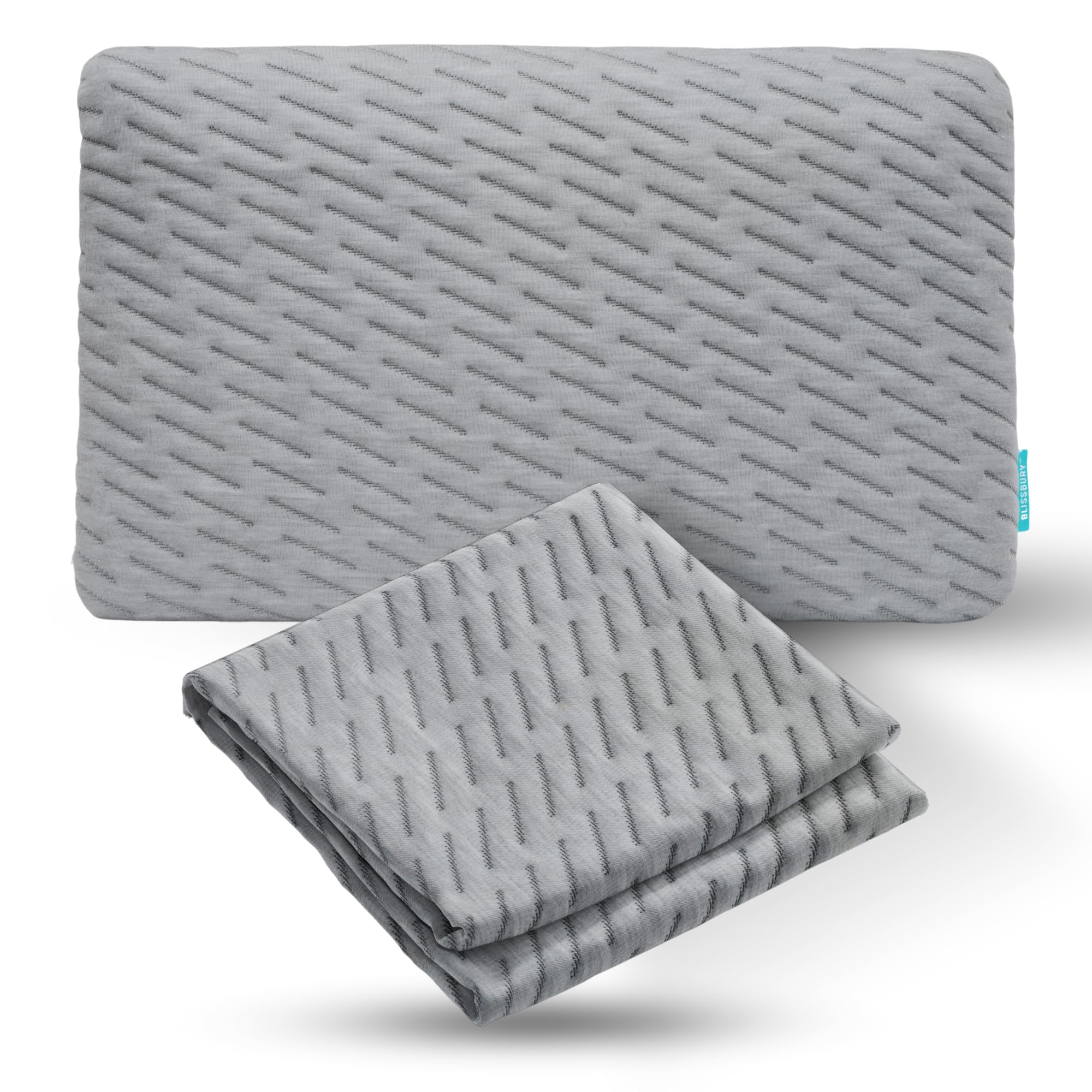 BLISSBURY Stomach Pillow CASE (Case Only) 3.3" H (Standard, Gray)OEKO-TEX STANDARD 100