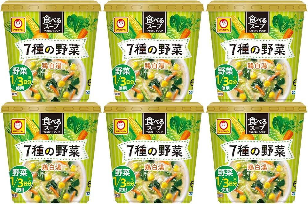 Amazon.co.jp: マルちゃん 食べるスープ 7種の野菜鶏白湯 18g ×6個