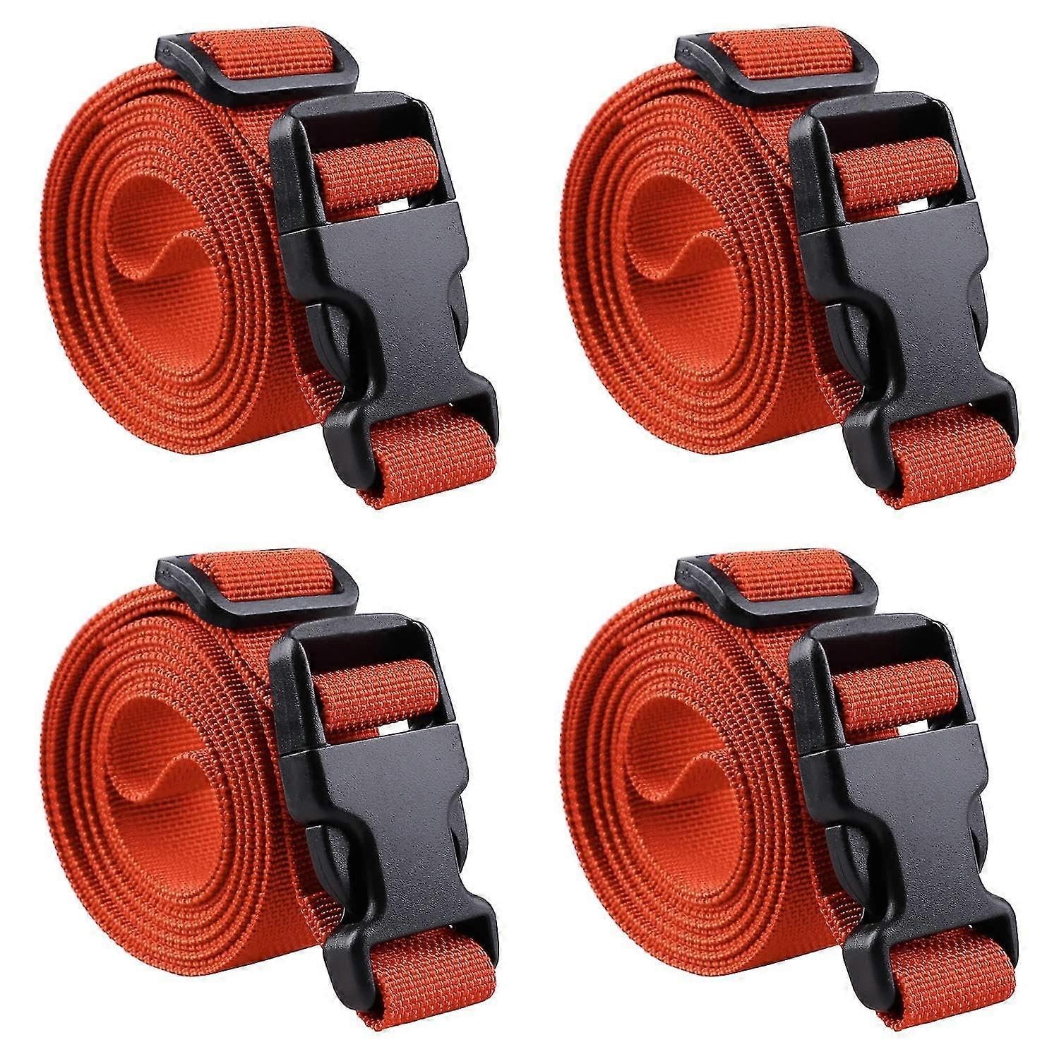 Strap Buckle Packing Straps Adjustable 1-inch Belt (1" Wide - 40" Long, Orange(4-Pack))