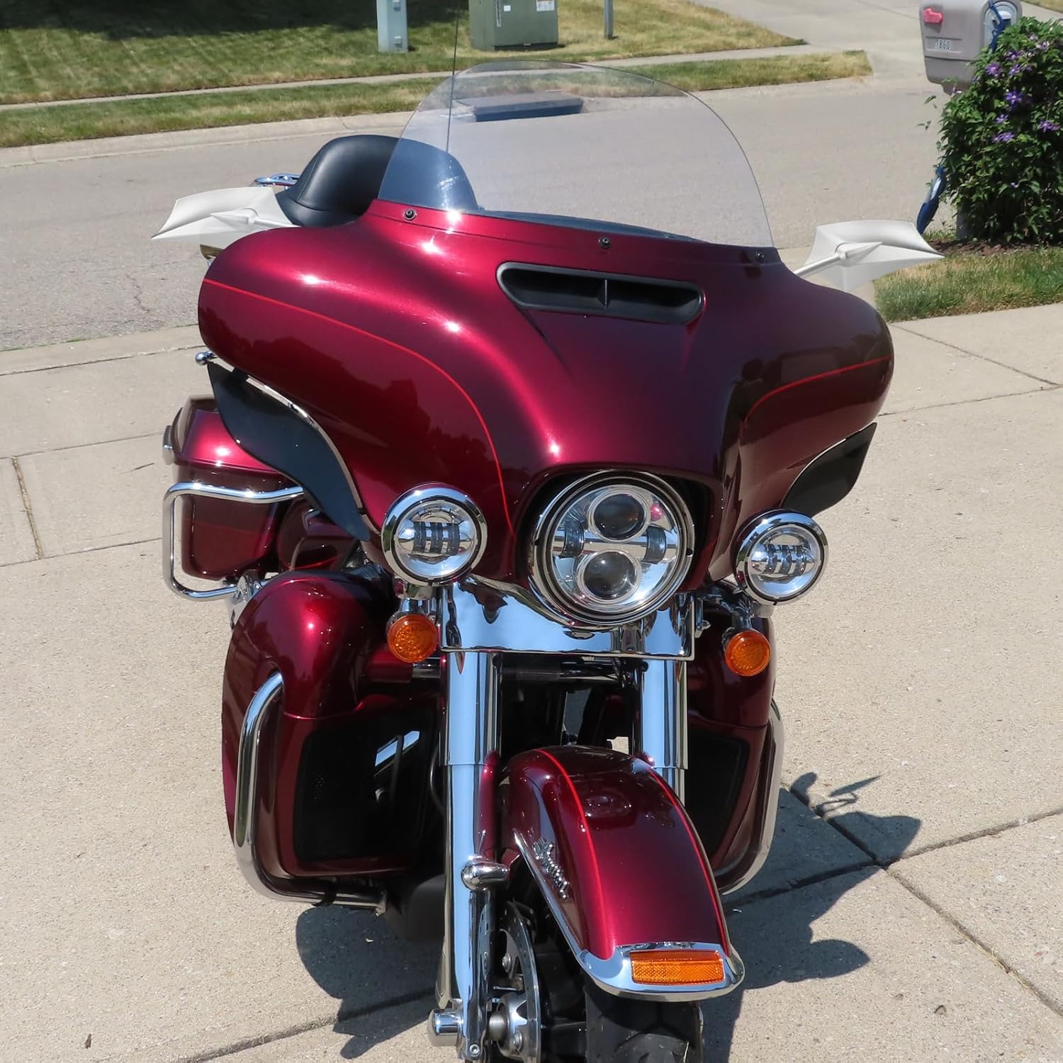 Motorcycle Mirrors Universal Rearview Mirrors 360 Degree Rotation 8mm 10mm Polygonal Motorcycle Side Mirrors Fit for Harley Softail Dyna Sportster Street Bike Scooter Chopper Cruiser (Silver)