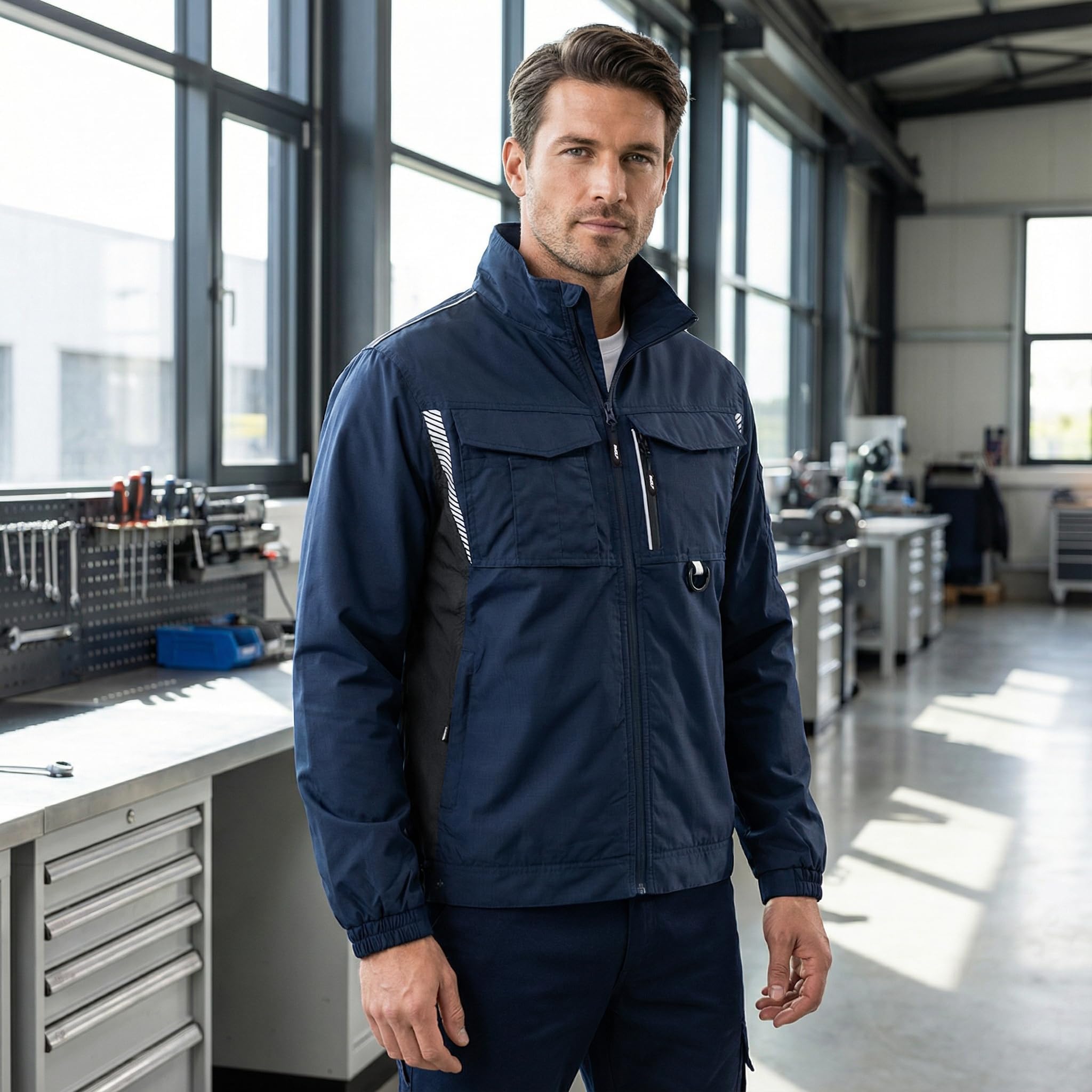 BWOLF DRIFT Veste de Travail Homme Été Veste de Travail Homme Printemps Eté Automne Veste de Travail Ripstop avec de nombreuses poches