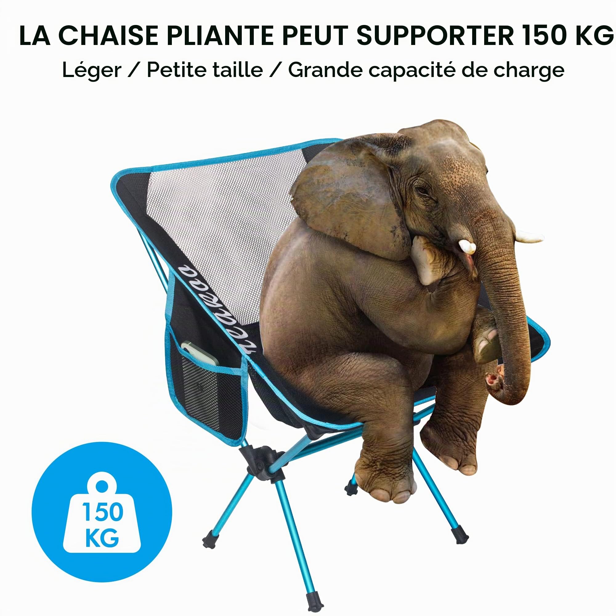 reakoo Chaises de Camping Pliantes Portable Lot de 2, Compacte Ultra Légère et Portable Chaise Pliante Camping, avec Sac de Transport pour l'extérieur, Plage, Pêche, Pique-Nique
