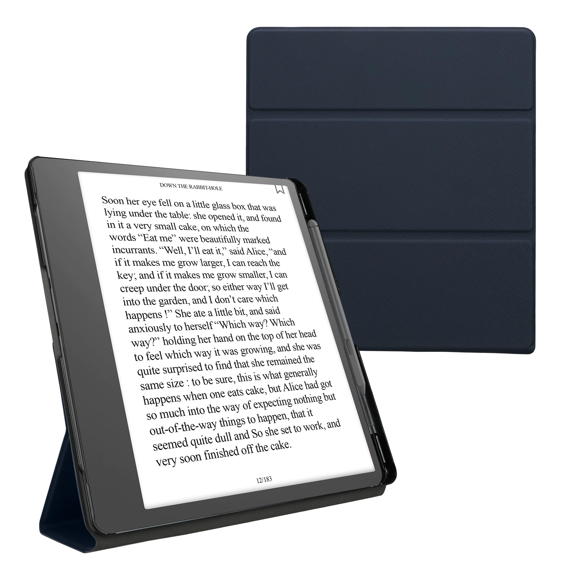 kwmobile Etui ochronne do czytnika e-booków kompatybilne z Amazon Kindle Scribe (2022/2024) - etui ze sztucznej skóry do czytnika e-booków z podwójnym stojakiem i uchwytem na długopis w kolorze
