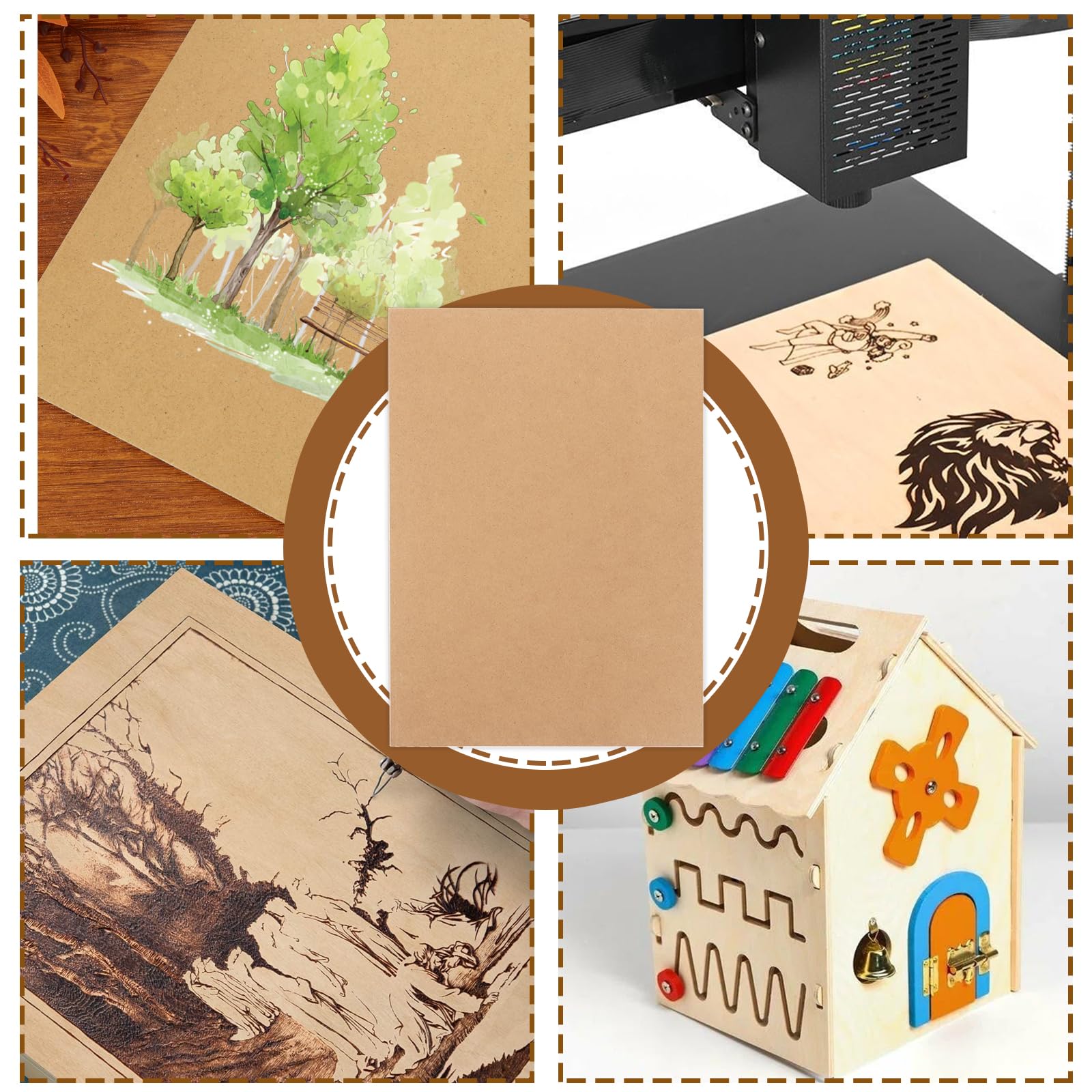 15 unidades A3 MDF, 420 x 300 x 4 mm, tablero de madera contrachapada DIN A3, placas de madera contrachapada para manualidades, madera contrachapada de álamo de 4 mm, tablero de fibra de