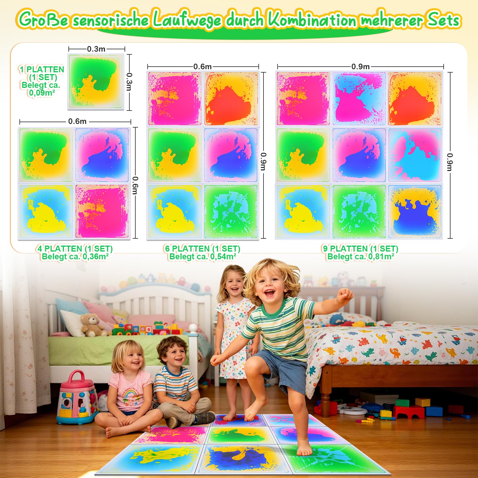 Azulejo sensorial líquido – Azul-amarillo