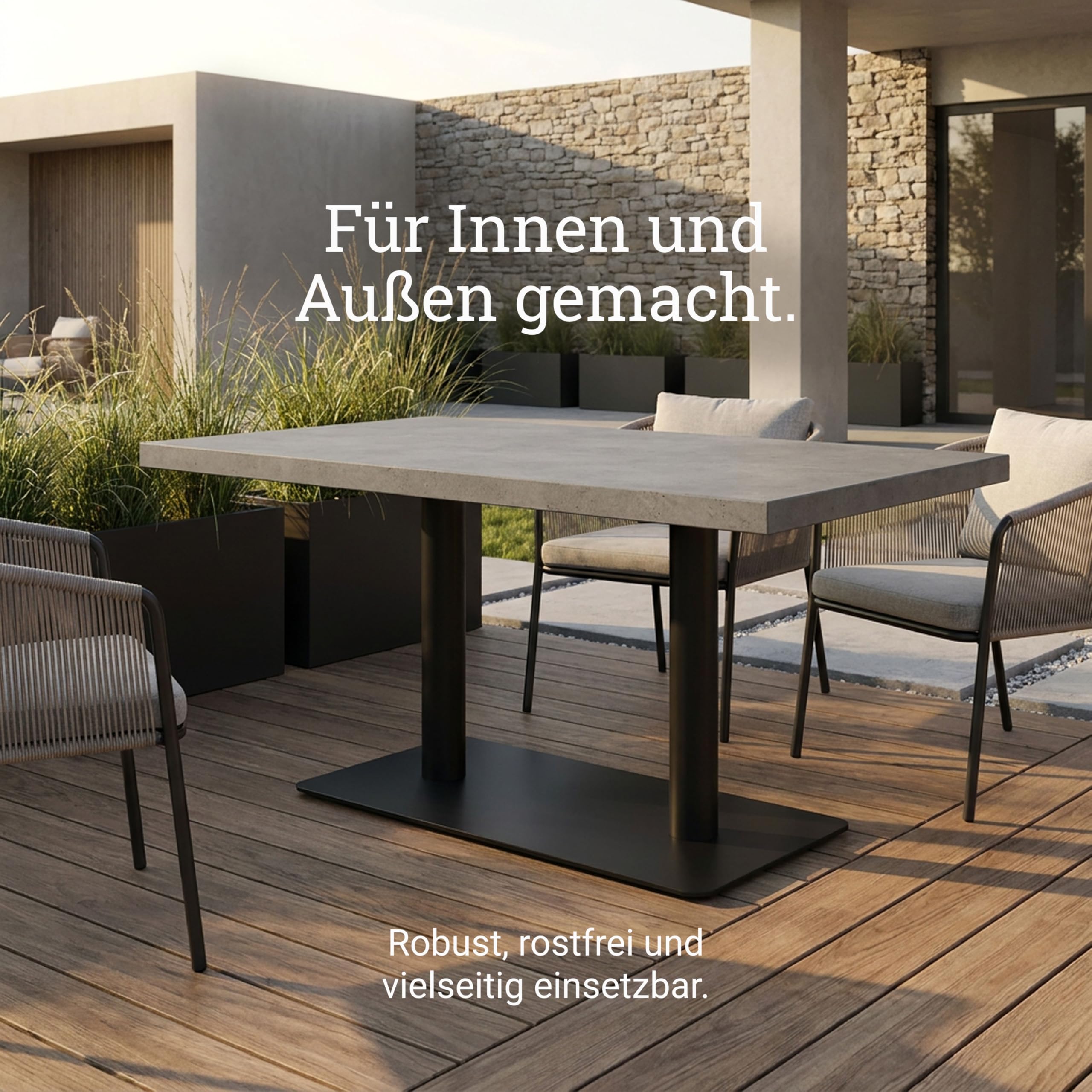 Natural Goods Berlin 1x Bistrotischgestell Duo RUND - Tischbeine Metall Schwarz Outdoor Bistrotisch Outdoor 72cm- Tischbeine Schwarz, Tischfüsse Aus Metall - Zwei Tischfüße Für Drinnen & Draußen