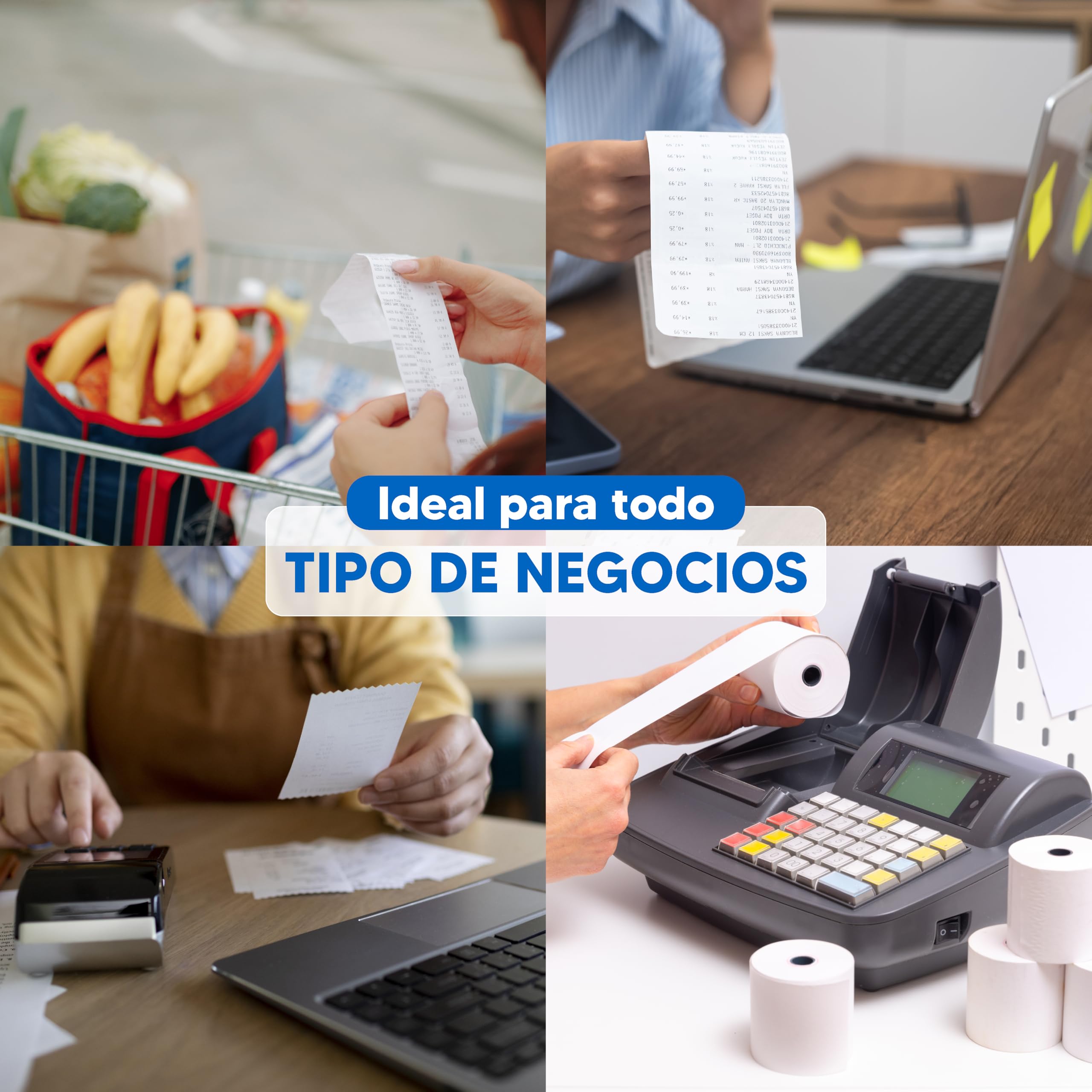 20X Papel Térmico 80x80mm 60 GSM sin BPA - Papel Datáfono Impresión Rápida y Nítida para Cajas Registradoras y Tickets - Ideal para Impresoras Térmicas y Datáfonos, sin BPA
