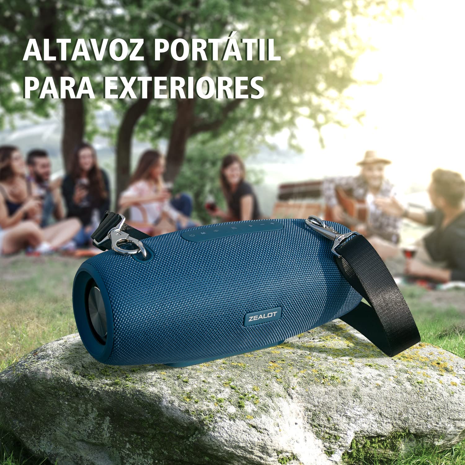 Zealot Altavoz Bluetooth Grande 60W de Potencia con Super Bass, Altavoces Inalámbricos 14400mAh Batería, Autonomía de 40 Horas, Bluetooth 5.2, IPX6 Impermeable, Azul