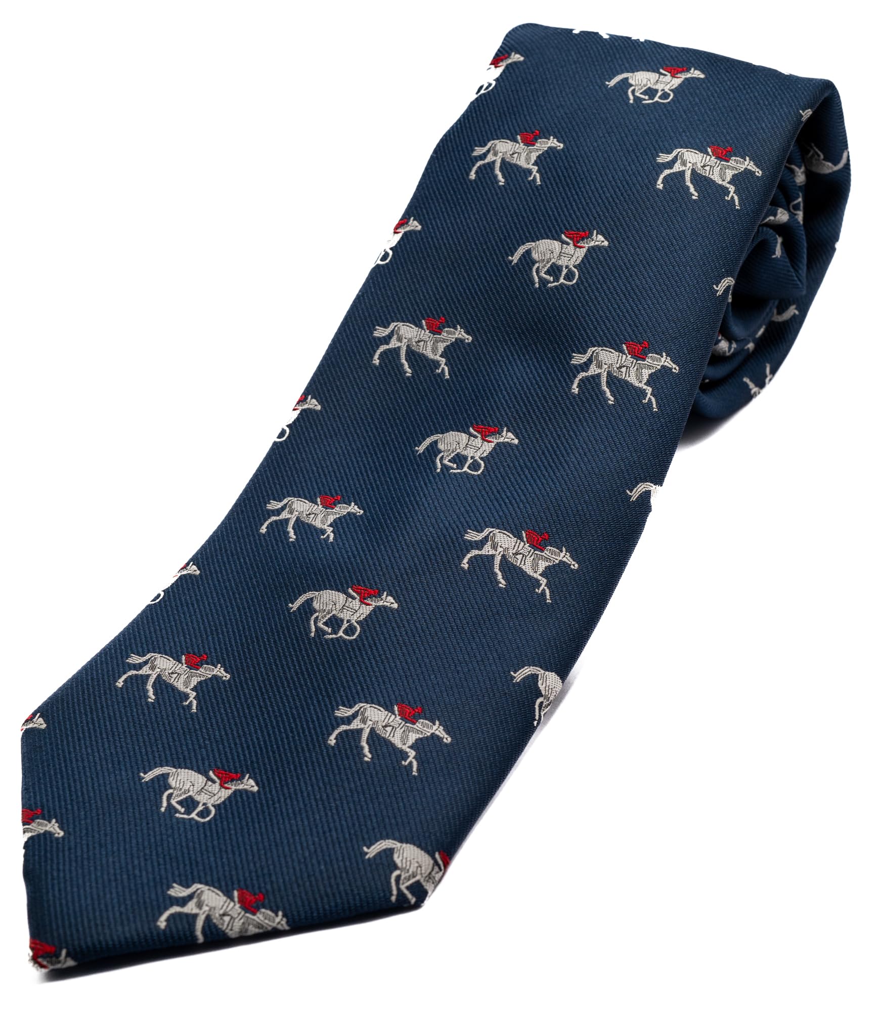 The Tie Studio Polyester Tie - Horses & Jockey Galloping (0932P)