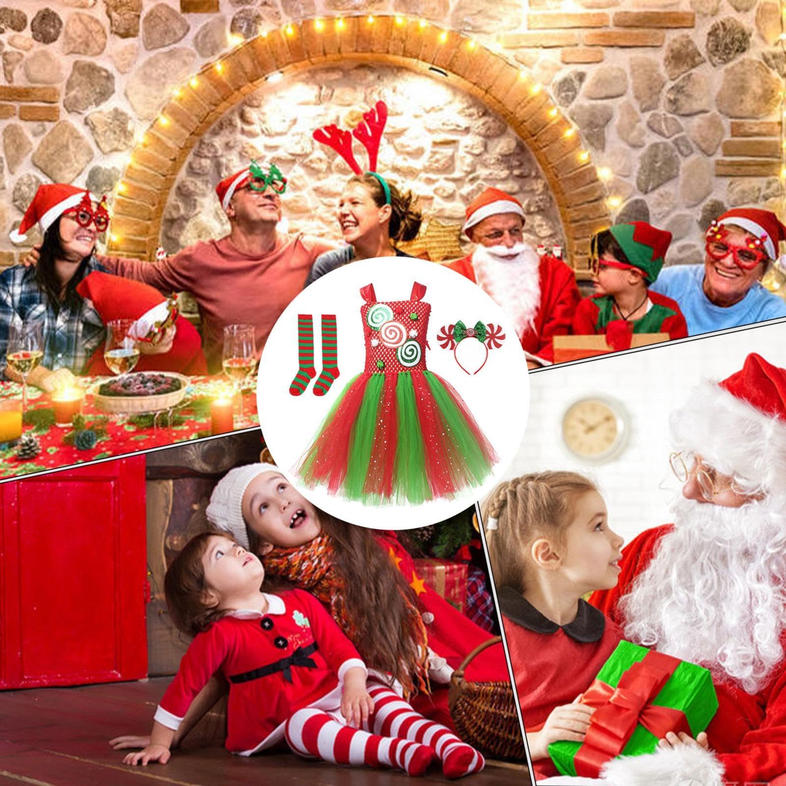 Generico Abiti di Natale per Bambine gonna da festa per bimbi