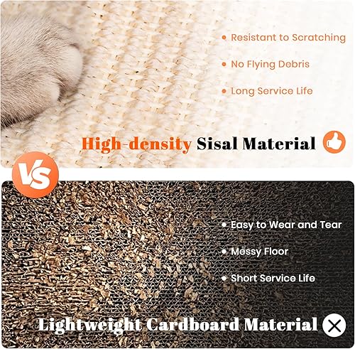 Miniatura 4 de Rascador para gatos, almohadilla de sisal para gatos con juguete de bola de rodillo de madera, juguetes interactivos para gatos de interior,