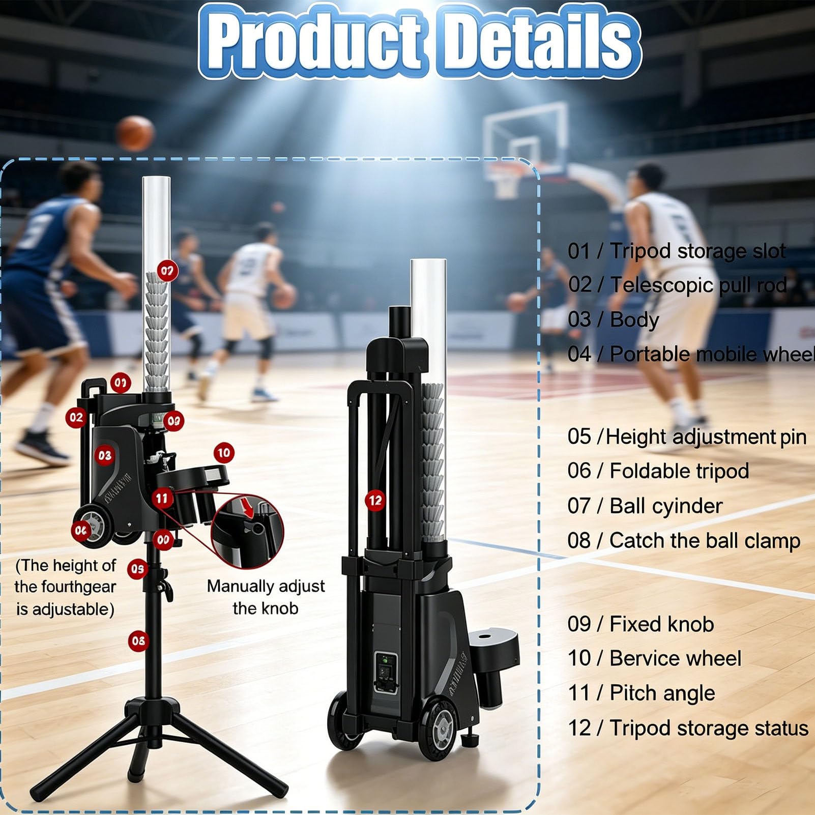 Lanzador automático de bádminton, máquina de servir para entrenamiento en solitario, equipo de práctica ajustable para uso en gimnasio, perfecto para juegos en interiores y exteriores