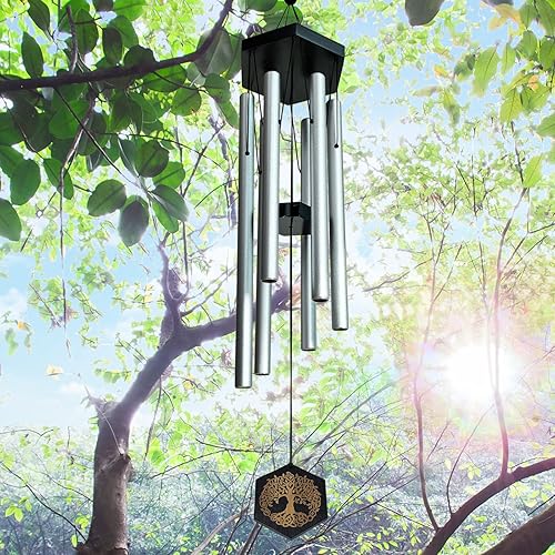 Miniatura 12 de Campanillas de viento de árbol de la vida para exteriores, campanilla de viento conmemorativa en memoria de un ser querido y mascota, regalos