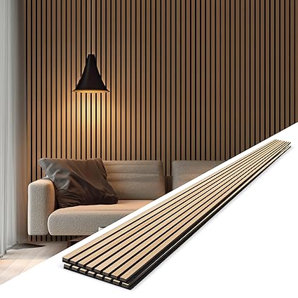 Acoustic Wood Slat Wall Panels, 2 Pack 94.5