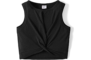 Solid Cute Athletic Dance Shirts Tank Crop Tops for Girls 6-12Y
