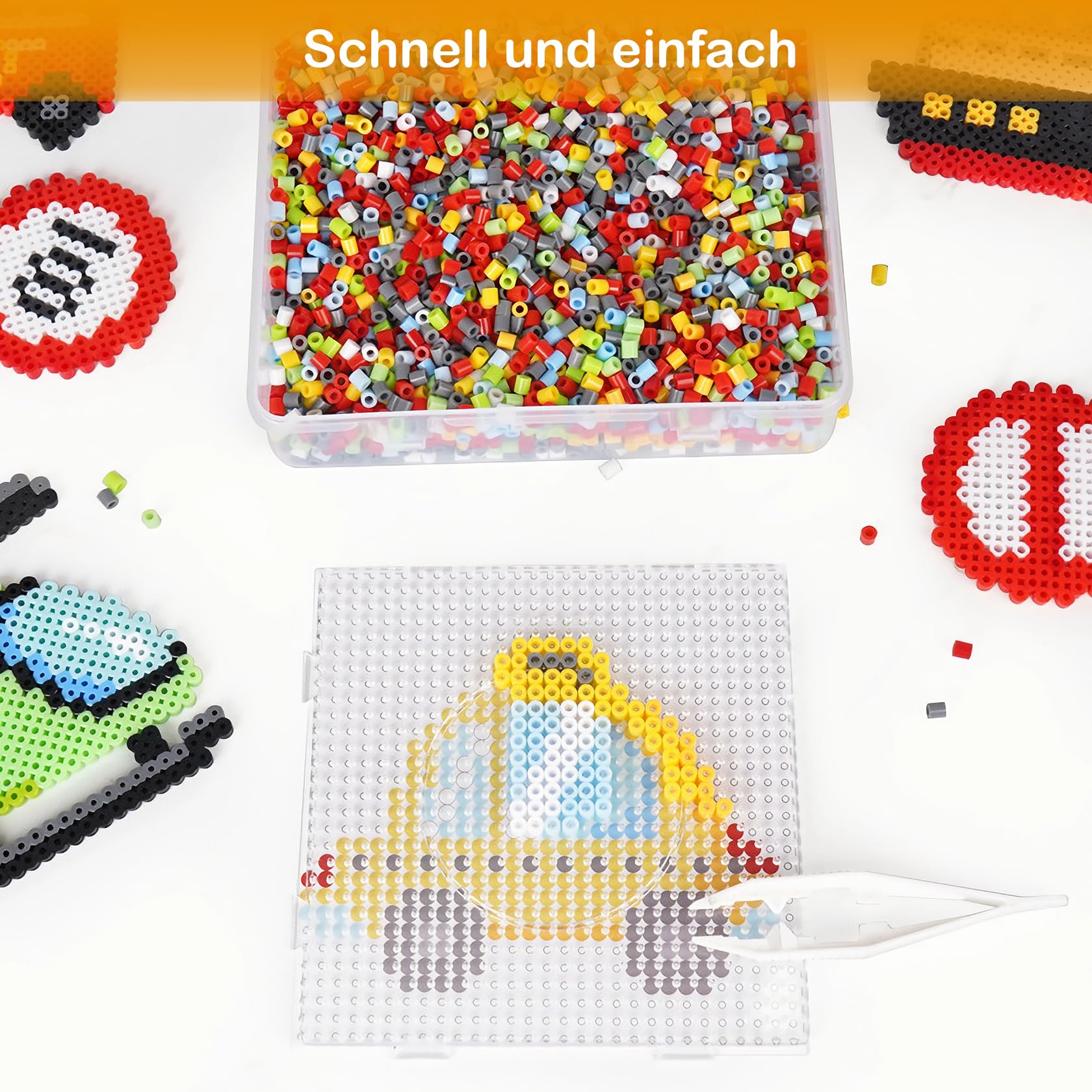 JSTC Kit De Bricolage D'Halloween Pour Enfants - Plaques De Perles à Repasser - Perles Enfichables D'Halloween - Bricolage Avec Vampire Citrouille - Motif Globe Oculaire - Accessoires Pour Filles Et