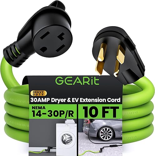 GEARit Cable de extensión de 30 amperios para secadora y EV, 125250 voltios de 4 clavijas, compatible con Tesla Model 3 Model Y Model X Model S, disponible en Yaxa Costa Rica