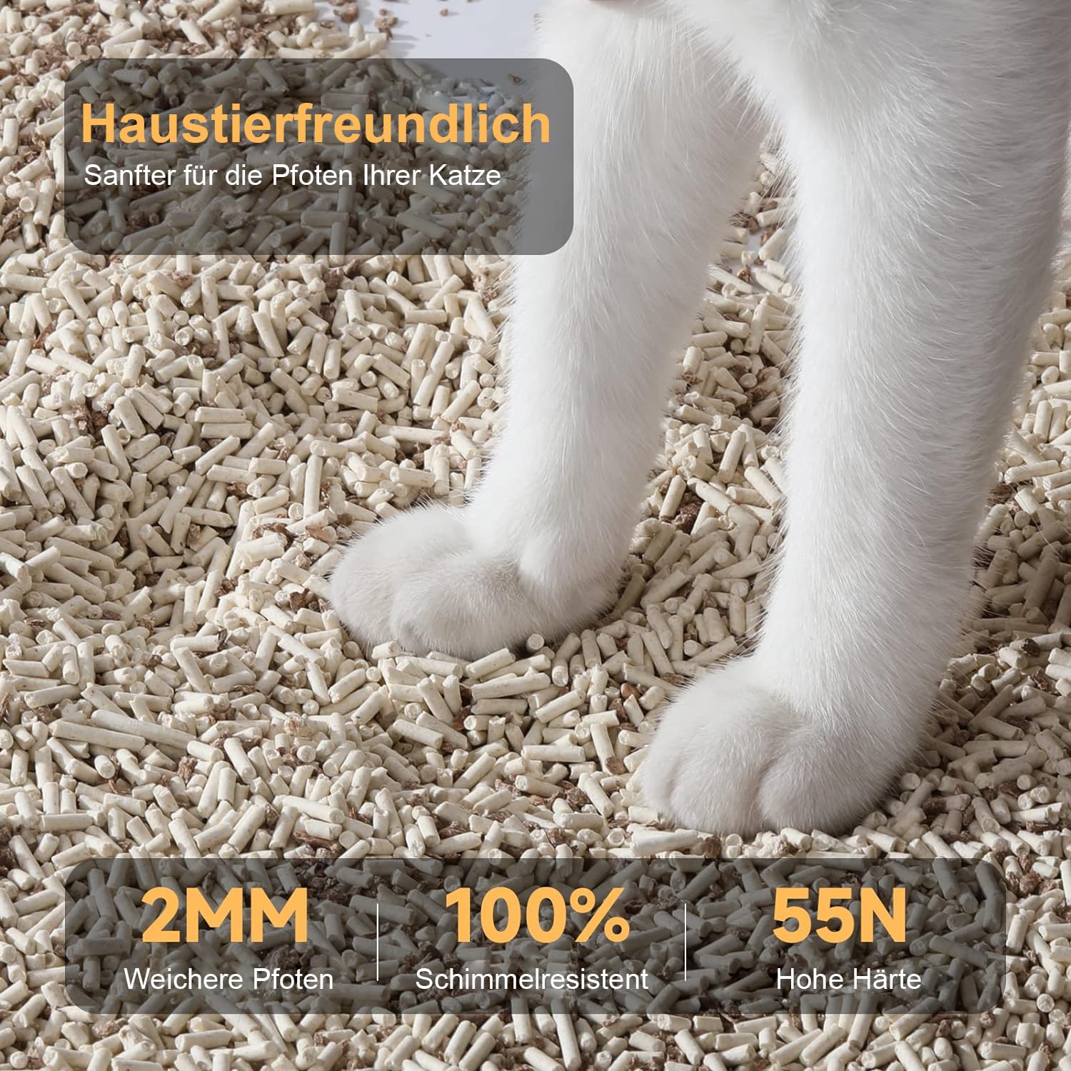 FUKUMARU Tofu Katzenstreu 10.8kg, Klumpstreu für Katzen, Staubfrei und Leicht klumpend, Gemischtes Apfelholzpellets, Geruchskontrolle, spült in der Toilette, Geringe Rückstände