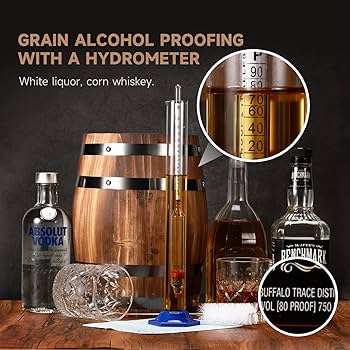 5pcs/set Alcohol Meter Wine Concentration Meter Alcohol Instrument Hydrometer Te