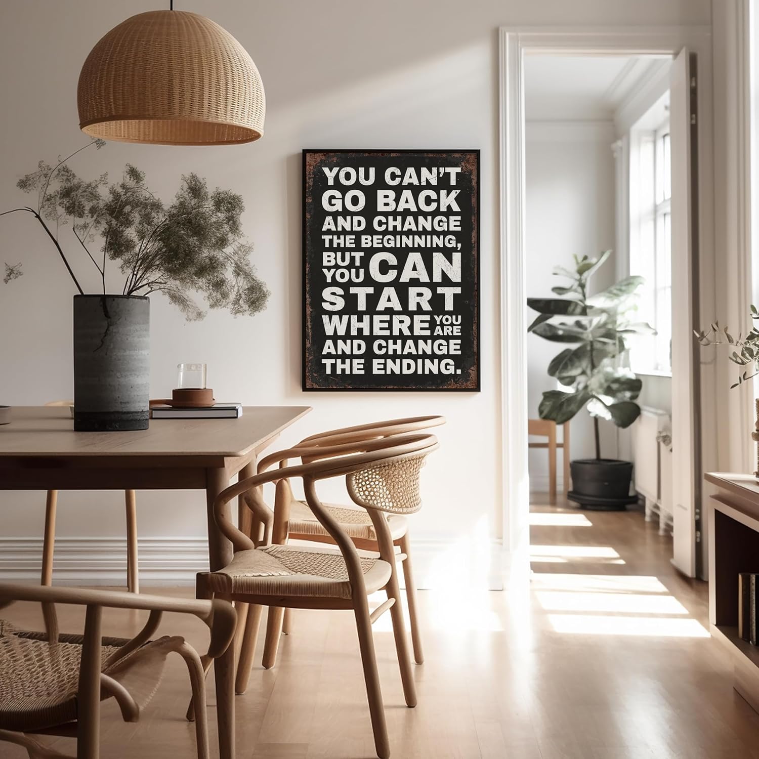Poster Master You Can't Go Back And Change The Beginning Poster - Black Development Print - Motivational Art - Gift for Men & Women - Positive Decor for Office or Living Room - 8x10 UNFRAMED Wall Art