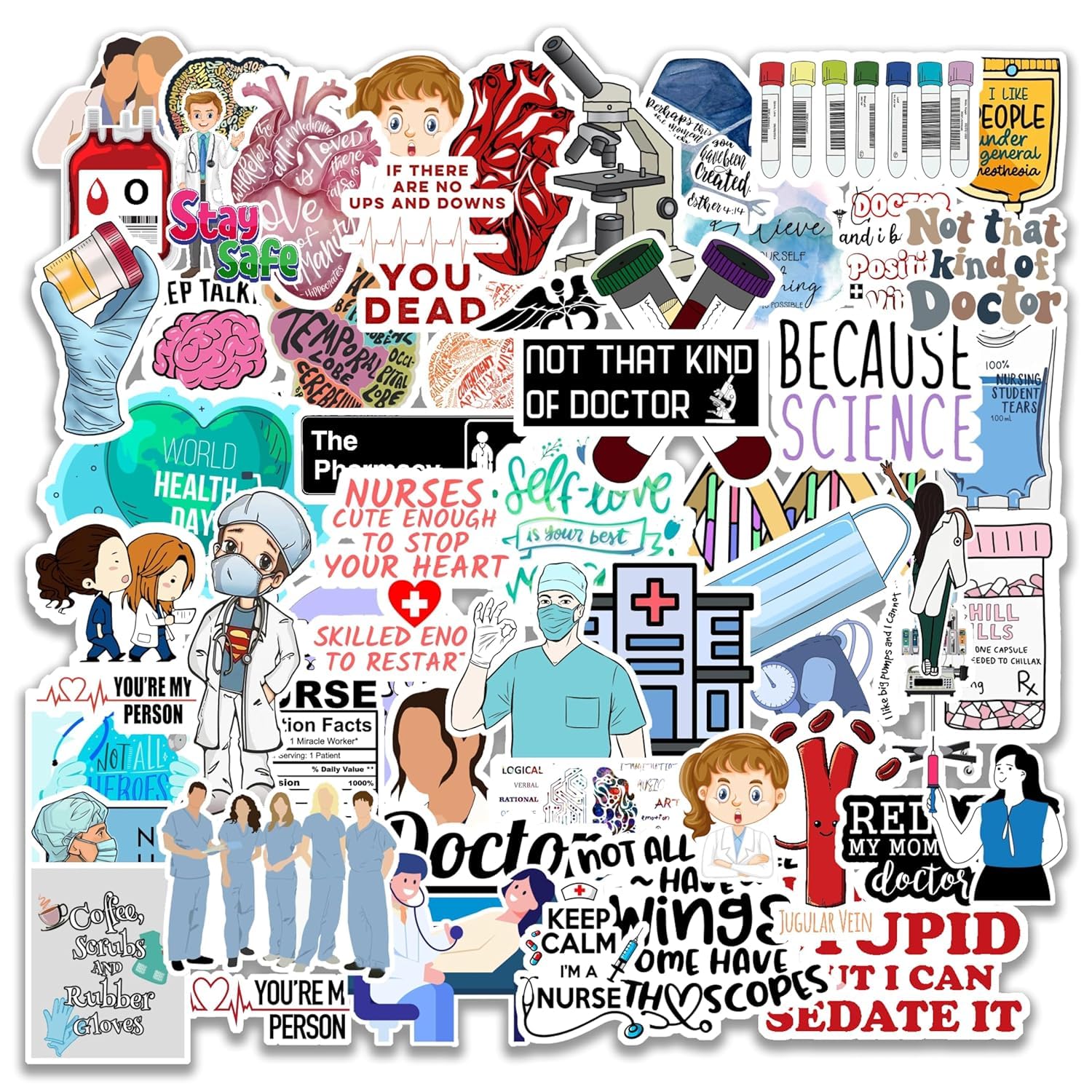 Pack of 56 Stickers for Doctor - Laptop Sticker for Doctors, Vinyl (Doctor) (B0D9PF3BRL) Amazon Price History, Amazon Price Tracker