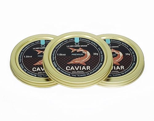 Paquete de tres caviar de esturión Ossetra 1.06 oz (paquete de 3)