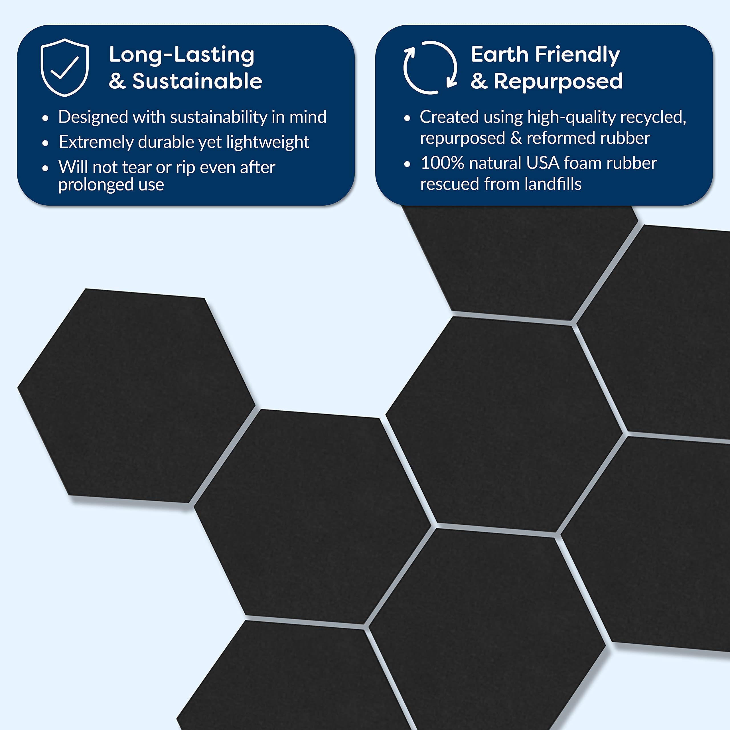Durable Rubber Hexagon Bulletin Boards, Versatile Pack of 15, Peel