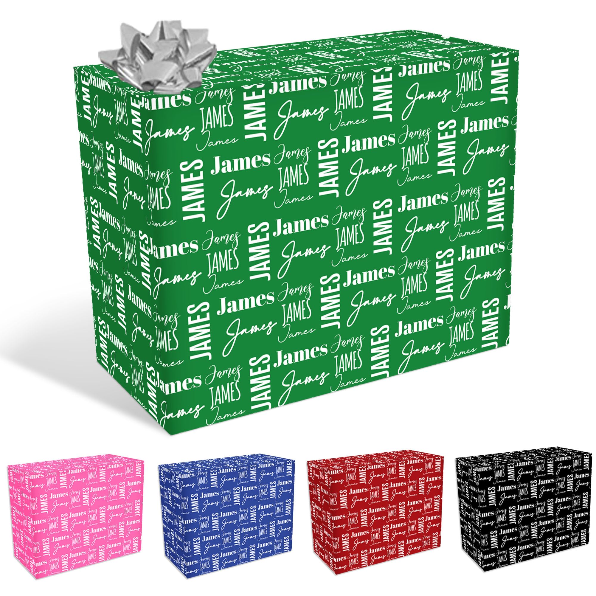 PerStudio Personalized Wrapping Paper with Name Custom Birthday Christmas Gift Wrap Paper for Boy Girl Customized Wrapping Paper Rolls for Men Women