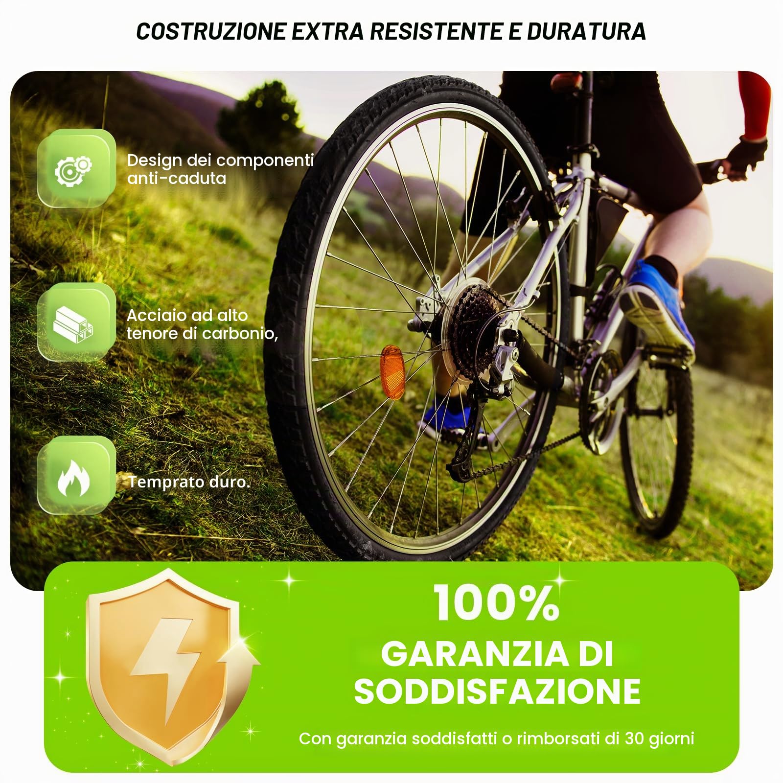 Kit Attrezzi Bici, Chiave a Frusta con Bici Chiave Pacco Pignoni, Kit Catena Bici Frusta per Catena Freewheel Removal Tool