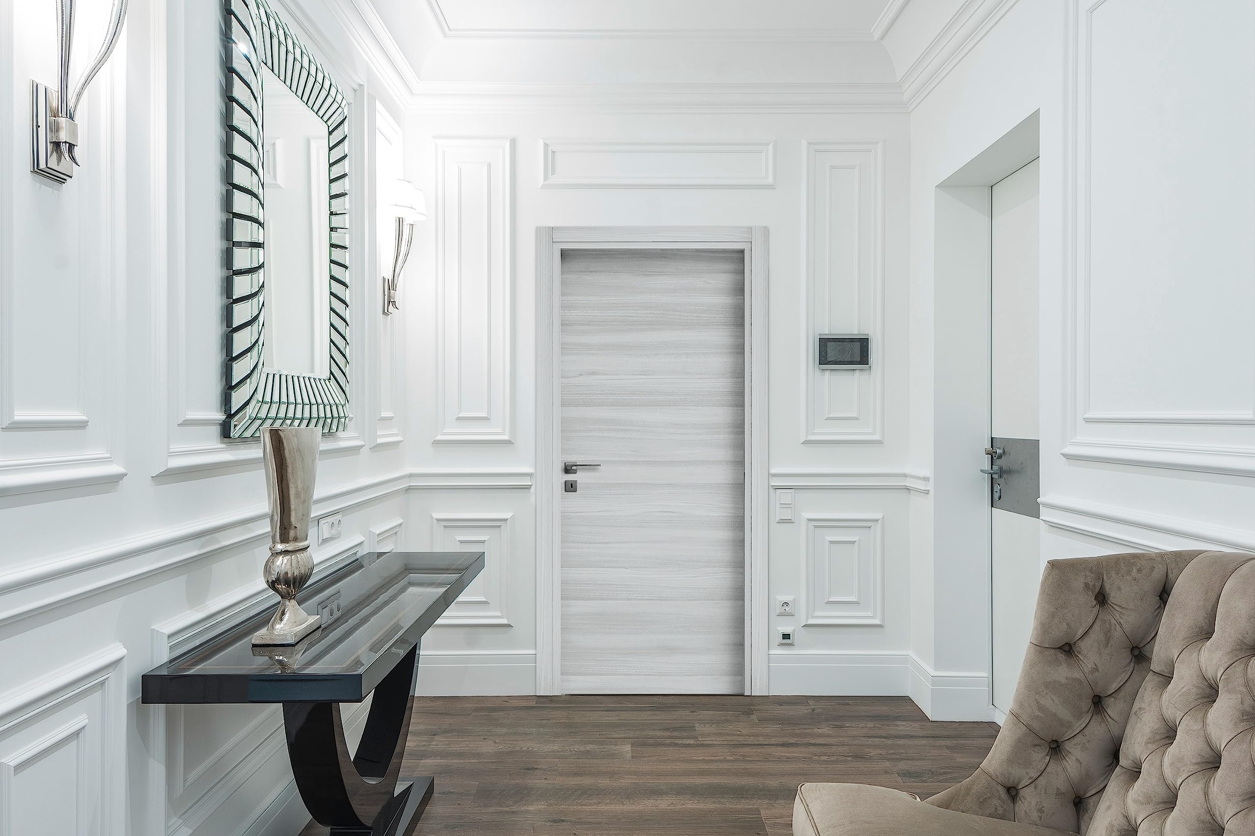 Porta Interna Effetto Legno Olmo Bianco Reversibile - 210 x 80