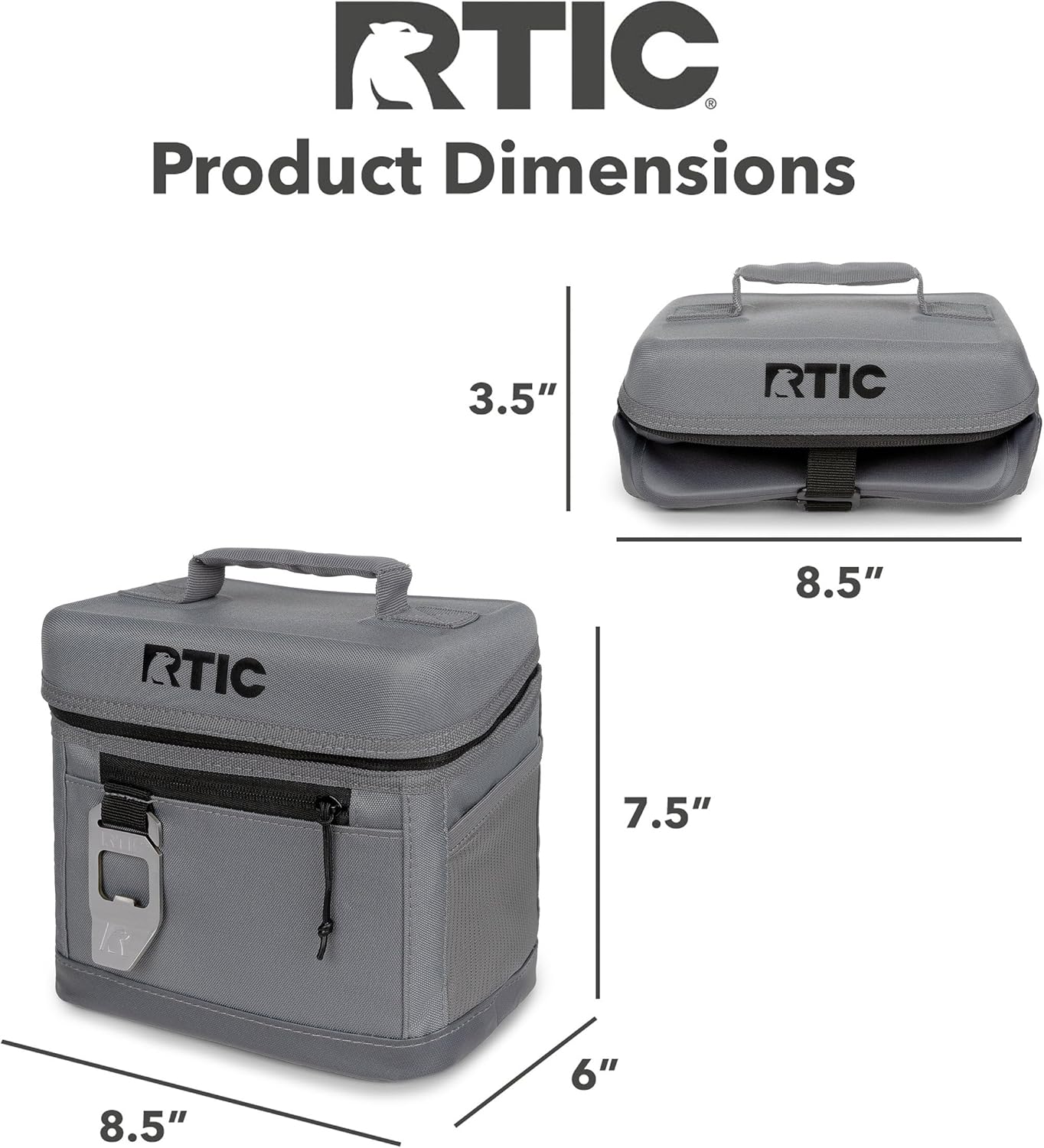 RTIC 6 Can Everyday Cooler, Soft Sided Portable Insulated Cooling for Lunch, Beach, Drink, Beverage, Travel, Camping, Picnic, for Men and Women