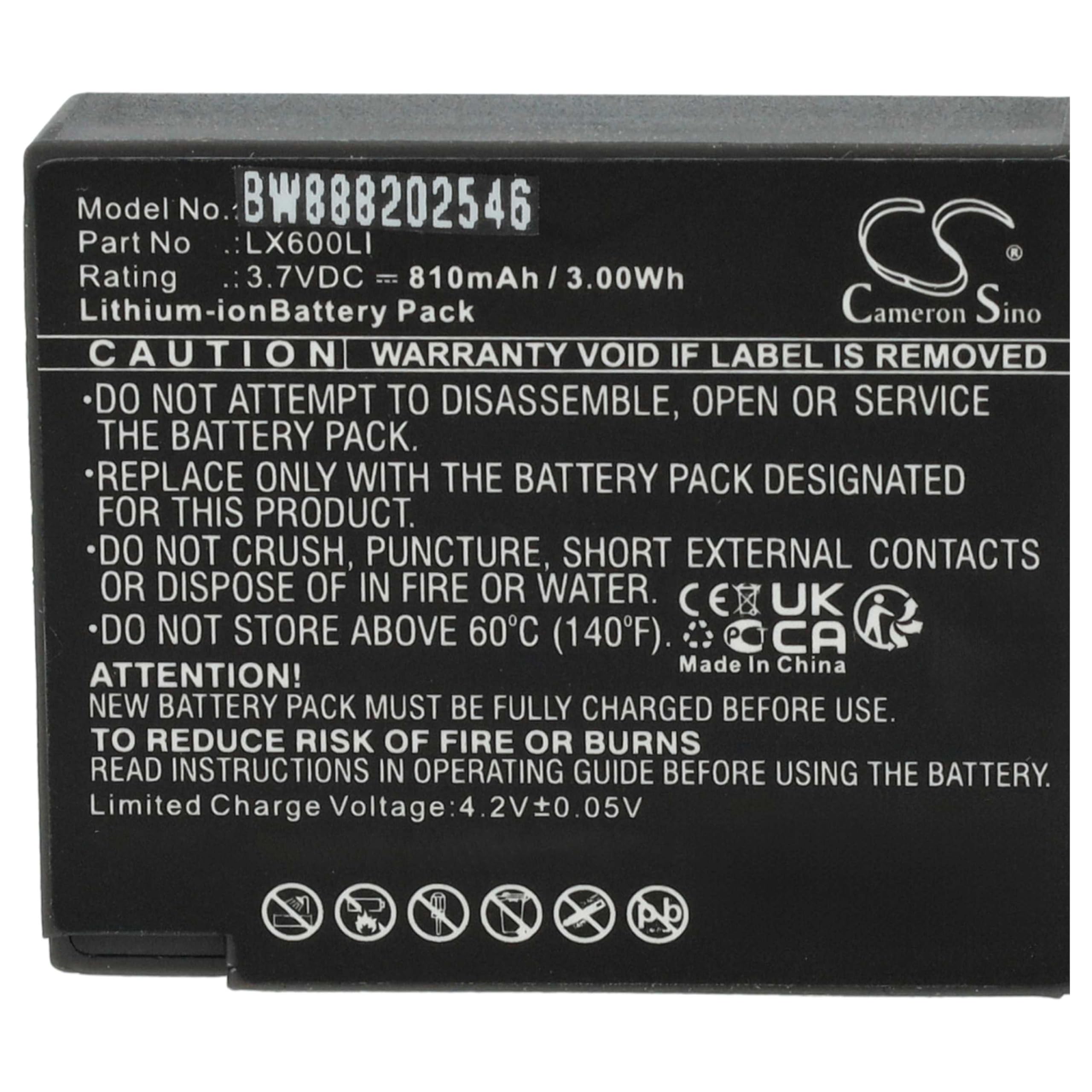 vhbw 2x batteria compatibile con Eartec HUB, Hub Systems, HUB5S, UltraLITE, HUB HD Mini-Base auricolari cuffie wireless (810mAh, 3,7V, Li-Ion)