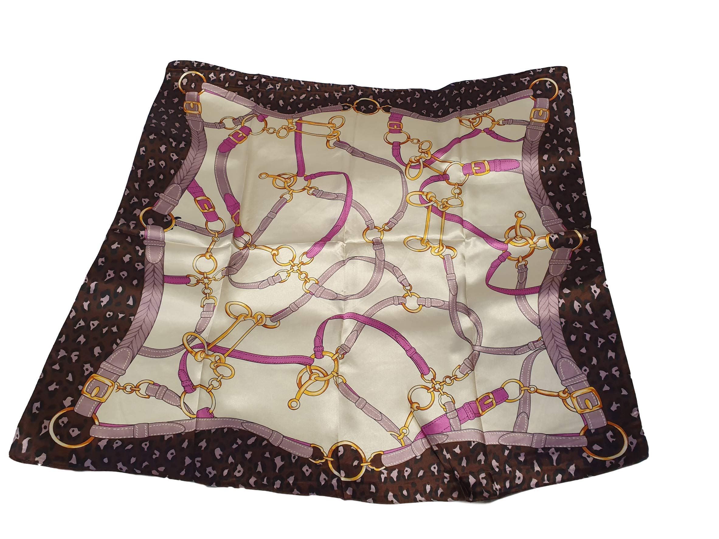 Fat-catz-copy-catz Soft Satin Light Weight Chains Belts Print Ladies Fashion Shawl Scarf Sarong