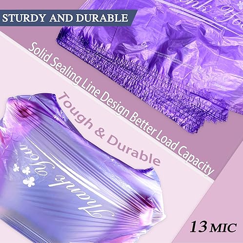 Miniatura 5 de YoYoRain Paquete de 100 bolsas de agradecimiento con aroma a lavanda morado 100 bolsas para camisetas bolsas para llevar bolsas de comestibles