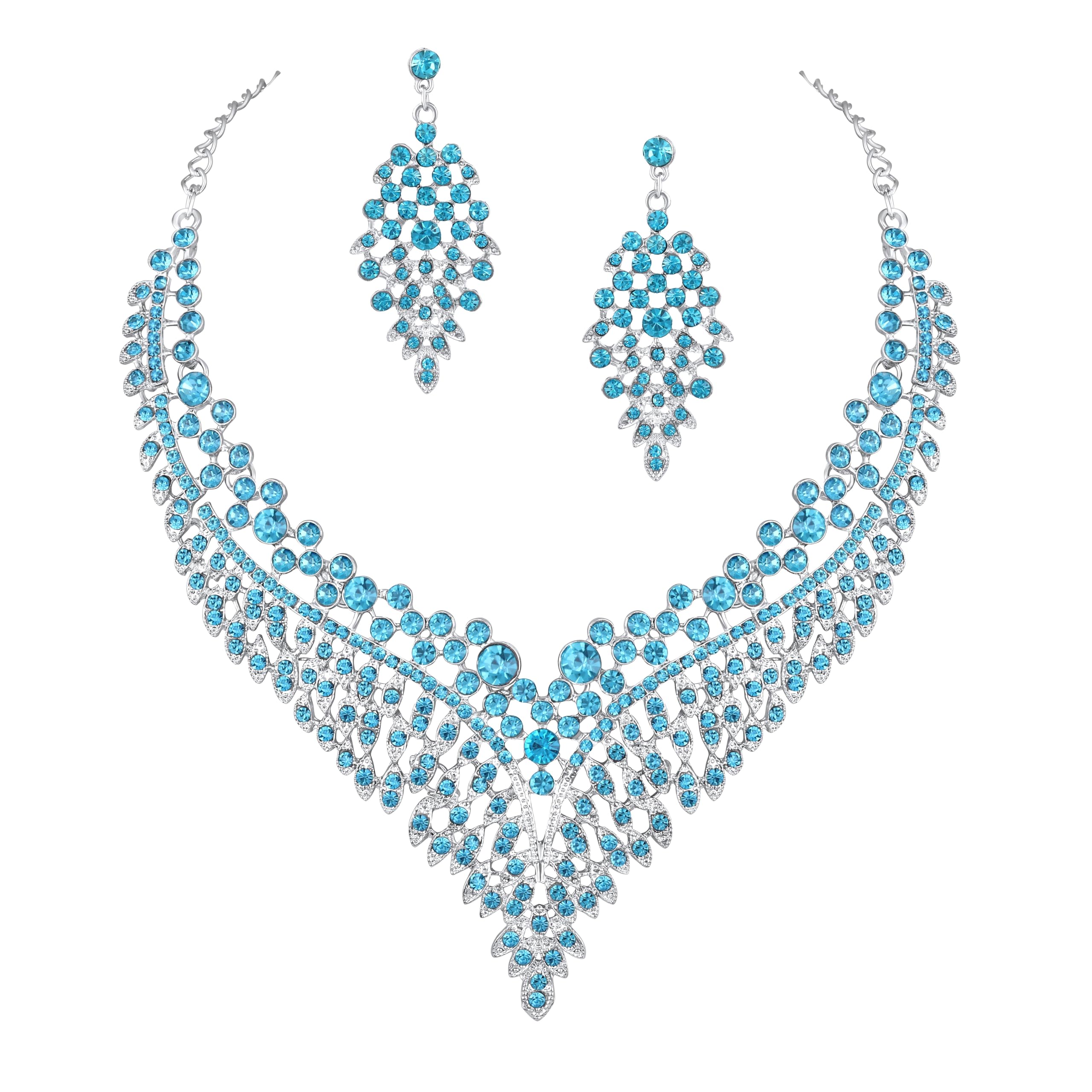 atasi international American Diamond Style Silver Plated Necklace Jewellery Set with Earrings for Women and Girls – Perfect for Parties and Festive Occasions-picture-45