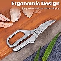 Vista 7 de LIVINGO Tijeras de cocina - Tijeras de aves de corral resistentes de corte afilado para huesos de pollo, carne, vegetales, multiusos de acero