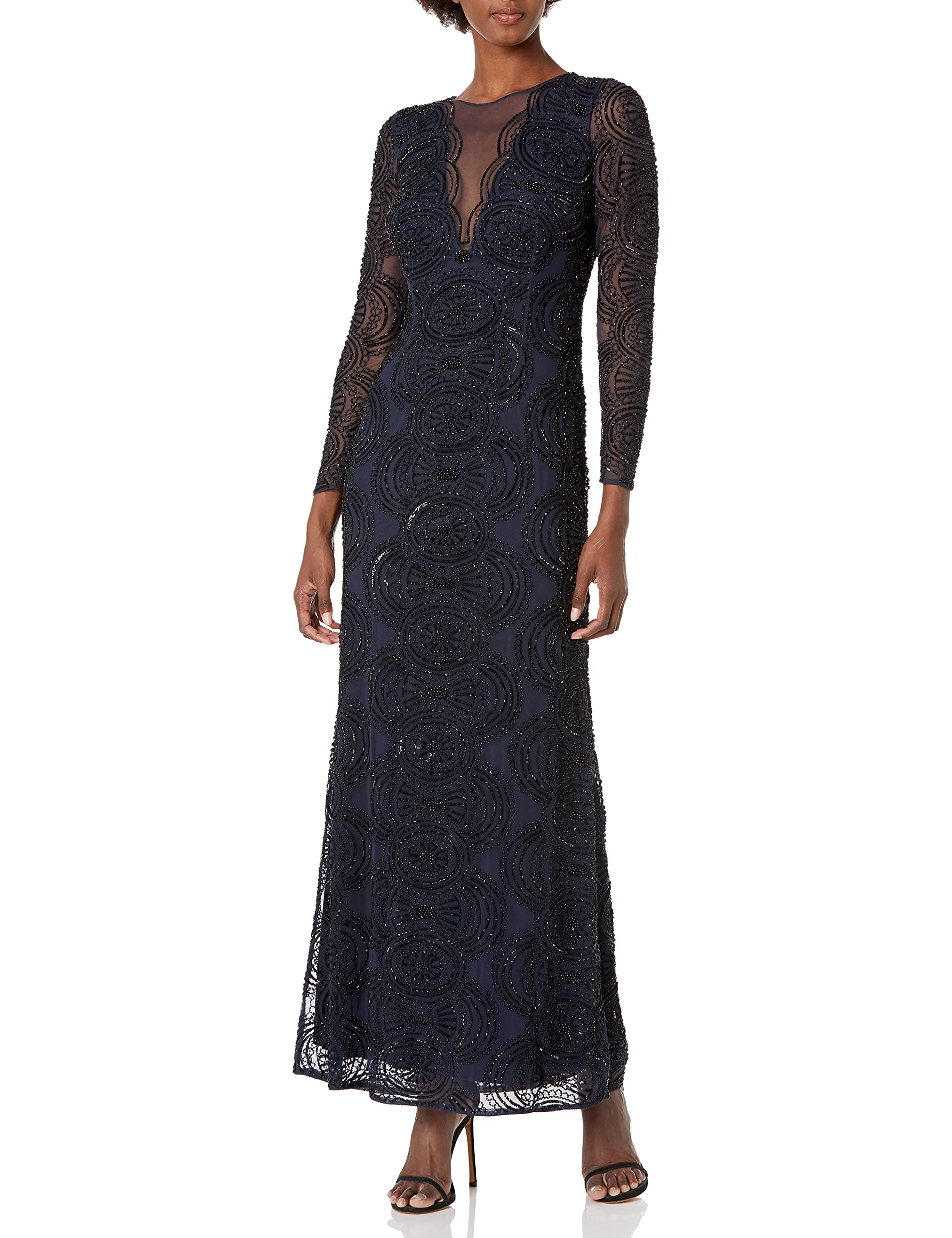 Aidan MattoxAidan Mattox Aidan Women's Sleeve Beaded Long Dress