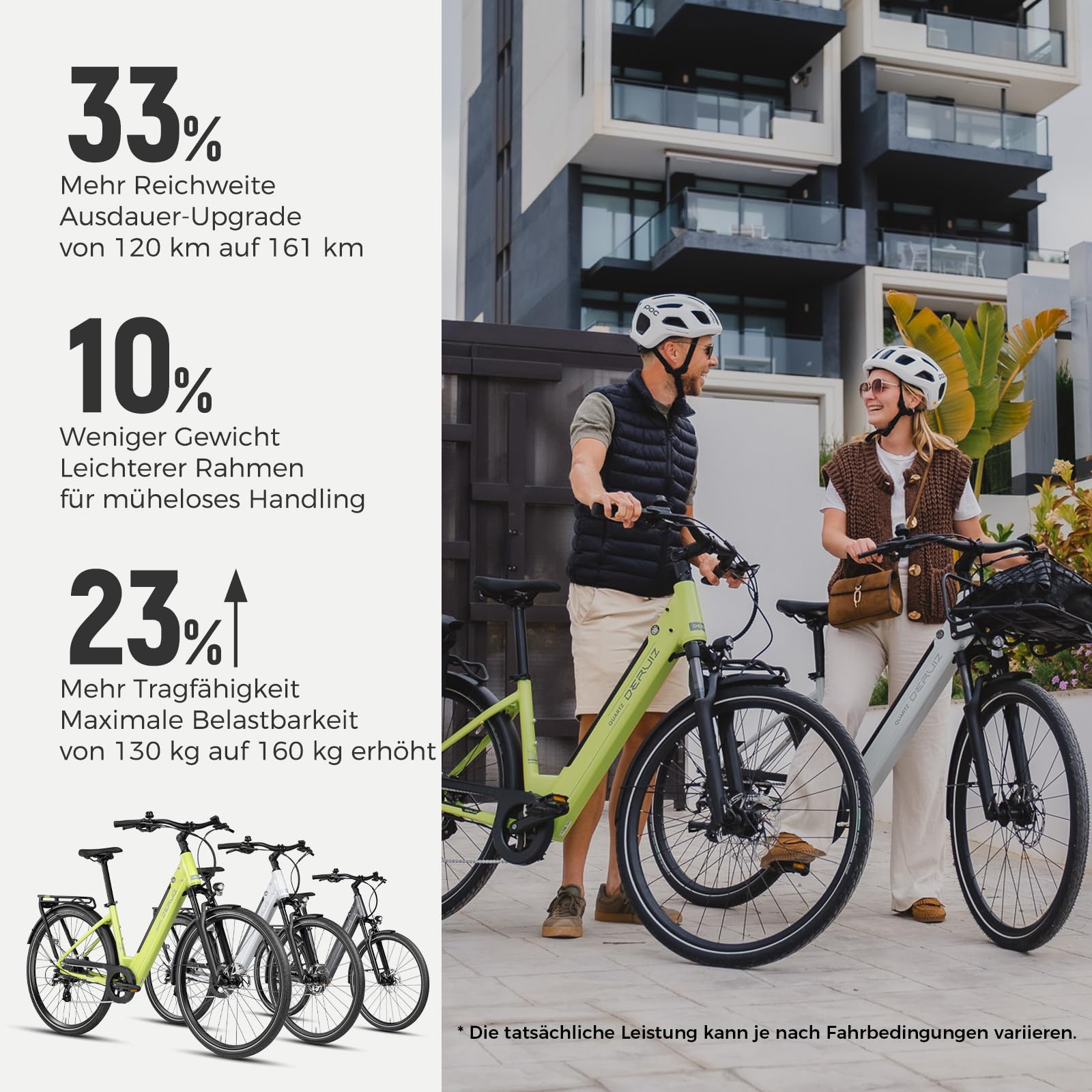 DERUIZ Vélo électrique à quartz 28" pour adultes, vélo de ville homme et femme avec batterie 48 V 13,4 Ah, portée maximale 161 km, freins hydrauliques, capteur de couple, vélo électrique avec