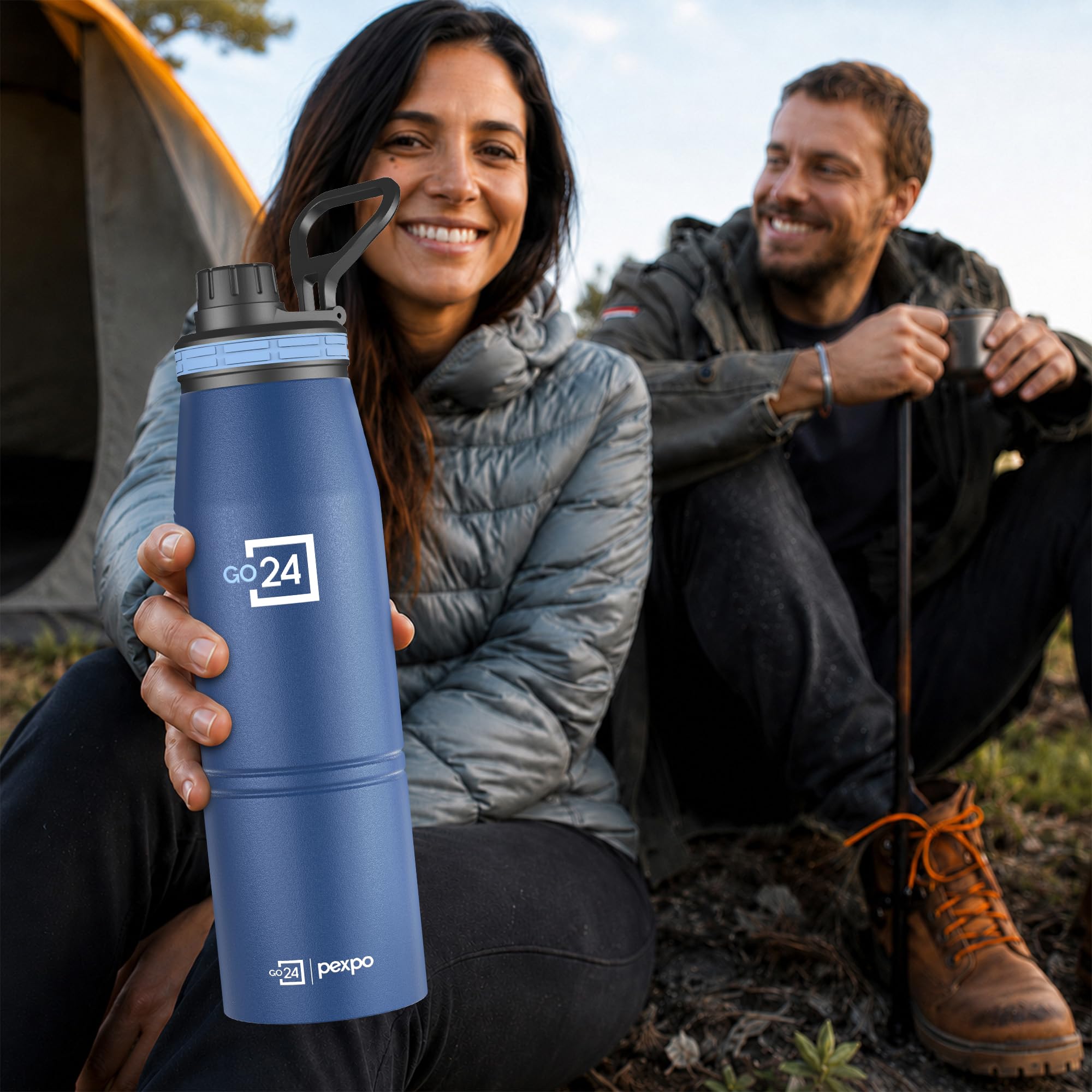 Go24 pexpo Stainless Steel Water Bottle 1 Litre, 3 Layer Vacuum Insulated — Amazon image 4