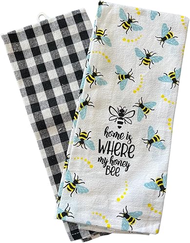 Lunch Money Juego de 2 toallas de cocina con temática de abejorro de abejorro, toallas de mano, toallas de primavera, toallas de verano  Home is disponible en Yaxa Venezuela