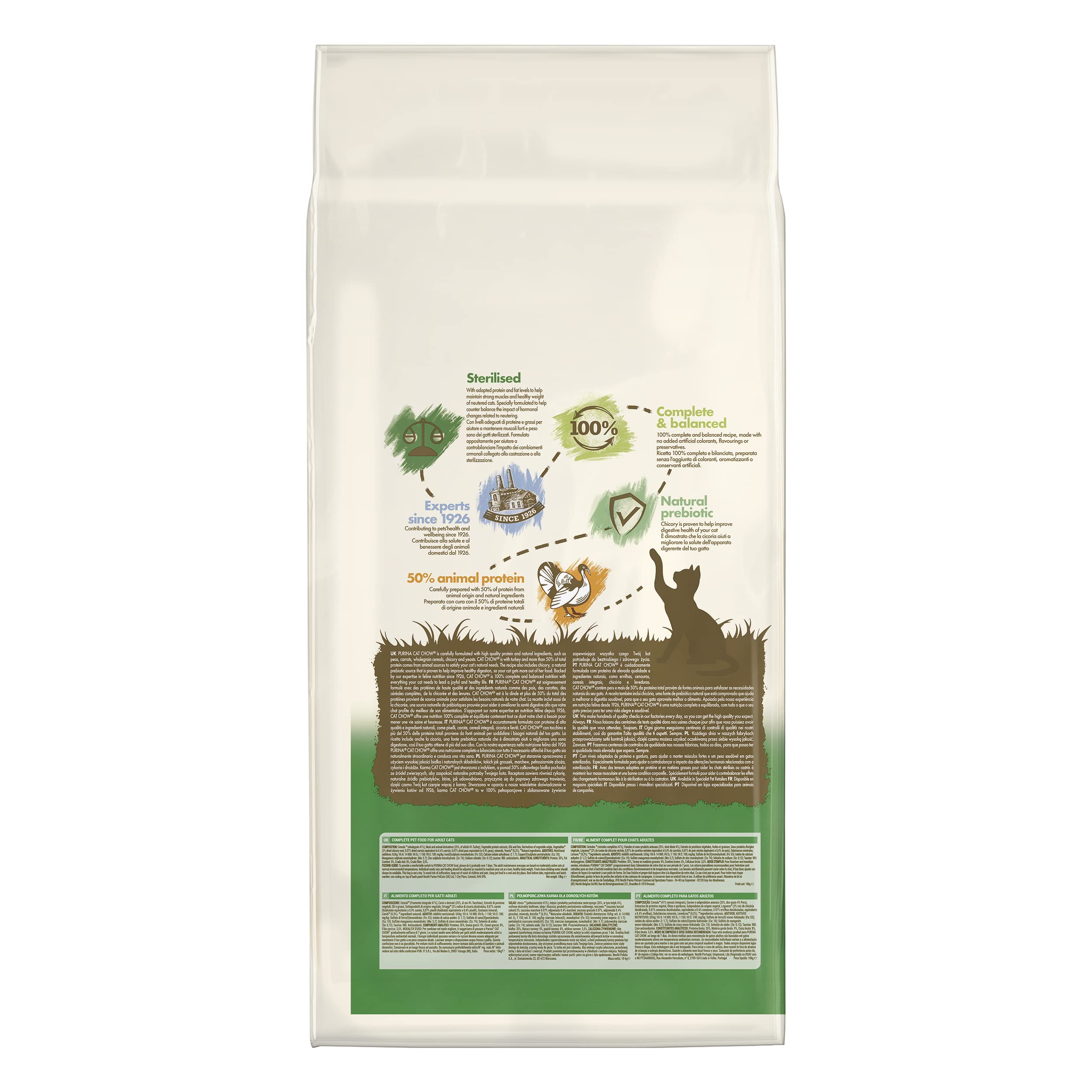 PURINA Cat Chow | Adulto | Croquetas Esterilizadas para Gatos | Dino| 10 kg | Bolsa