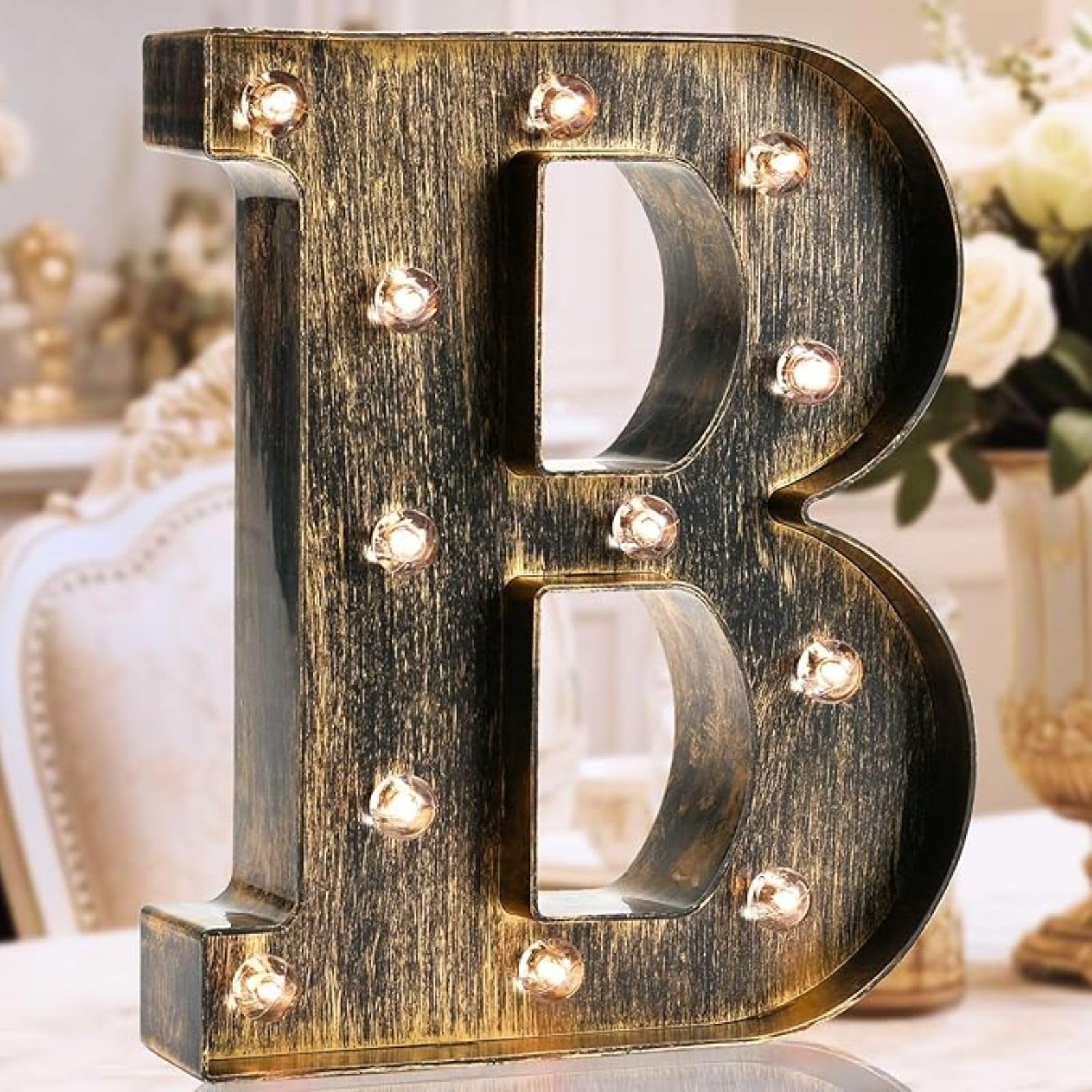 Jemnpela LED Marquee Letter Number Sign Lights Glitter Light Up Alphabet Figure Night Light for Birthday Party Wedding Home Bar Holiday Wall Decoration