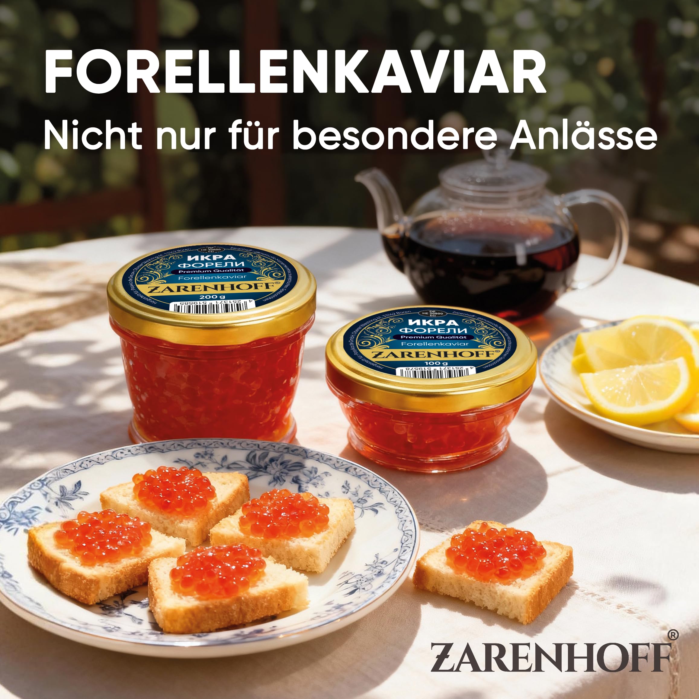 Forellen Kaviar 200 g im Glas | Premium Forellenkaviar, roter Kaviar, икра caviar, feiner Geschmack, hochwertiger Fischrogen | ideal für Gourmets & besondere Anlässe
