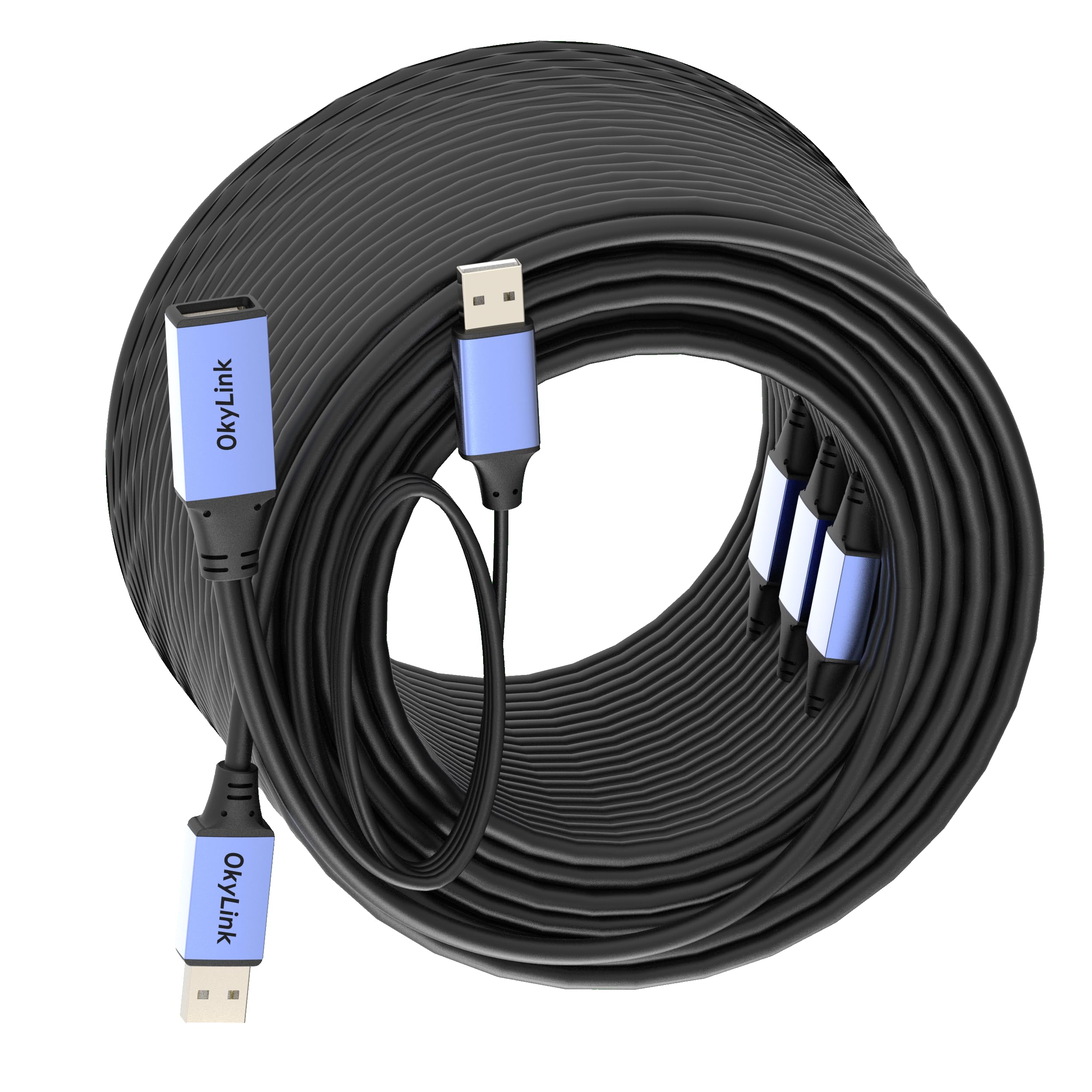 OkyLink Cavo di prolunga attivo USB 2.0 da A maschio a femmina A, 480 Mbps, per stampante, mouse, tastiera, scanner, fotocamera, 50 m