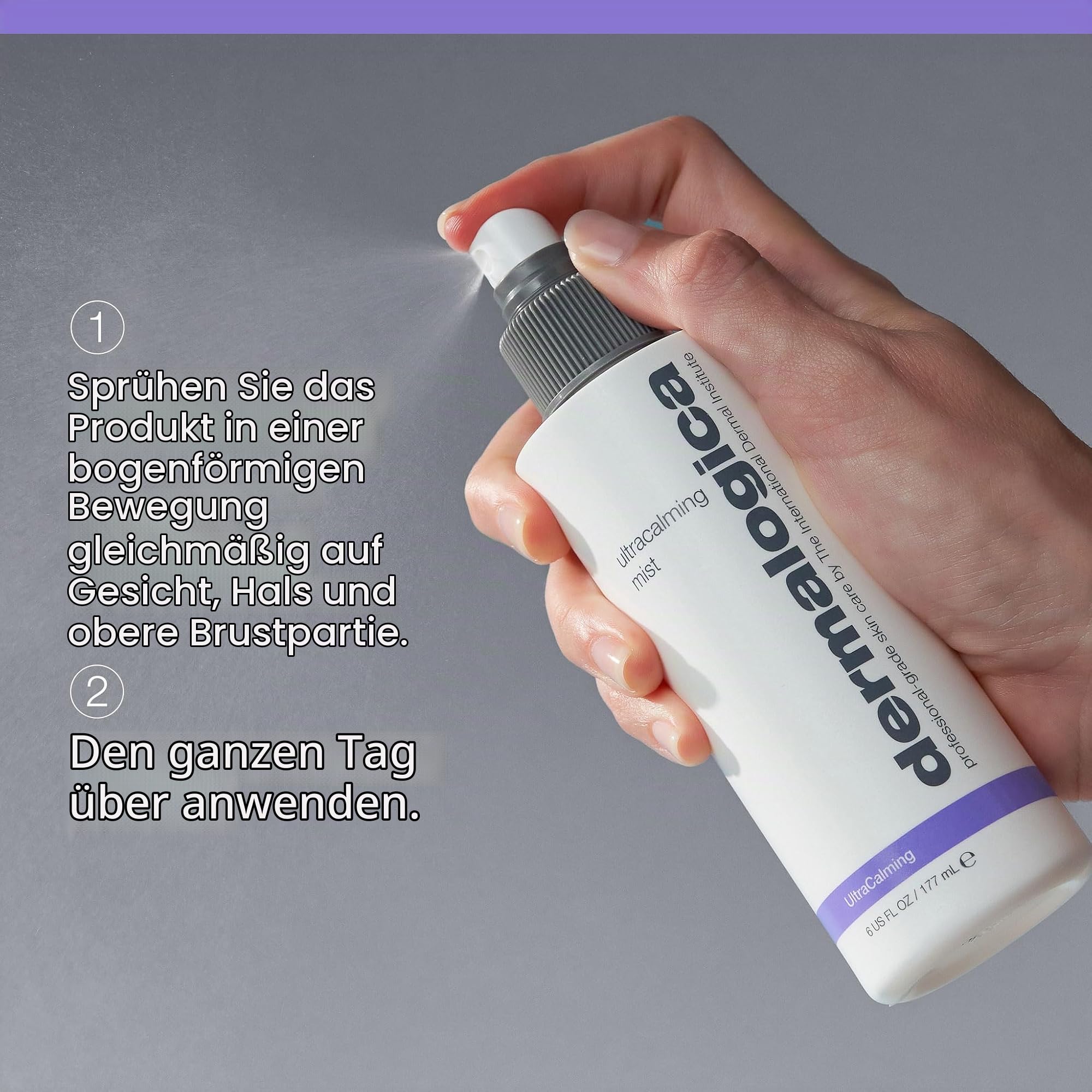 Dermalogica Ultra Calming Mist - Gesichtsspray für langanhaltende Feuchtigkeit. Beruhigt die gereizte Haut mit Haferextrakt & Aloe Vera, reduziert Rötungen. | Beruhigender feuchtigkeitsspendender Nebel, der Rötungen und Beschwerden lindert, mit Aloe, Hafe